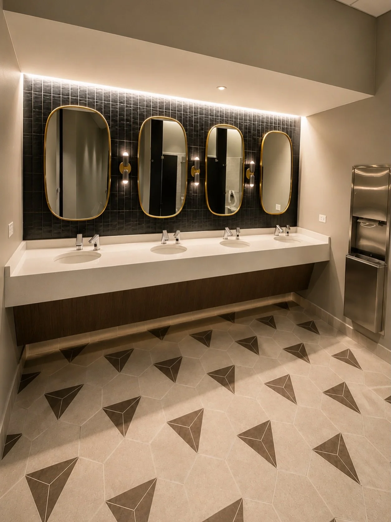 Proof that even a restroom can feel high-end 😮&zwj;💨✨

Clean floating millwork, custom mirrors, modern tilework, integrated lighting, and a sleek finish throughout turned this space into something far beyond standard.

Details matter &mdash; and th