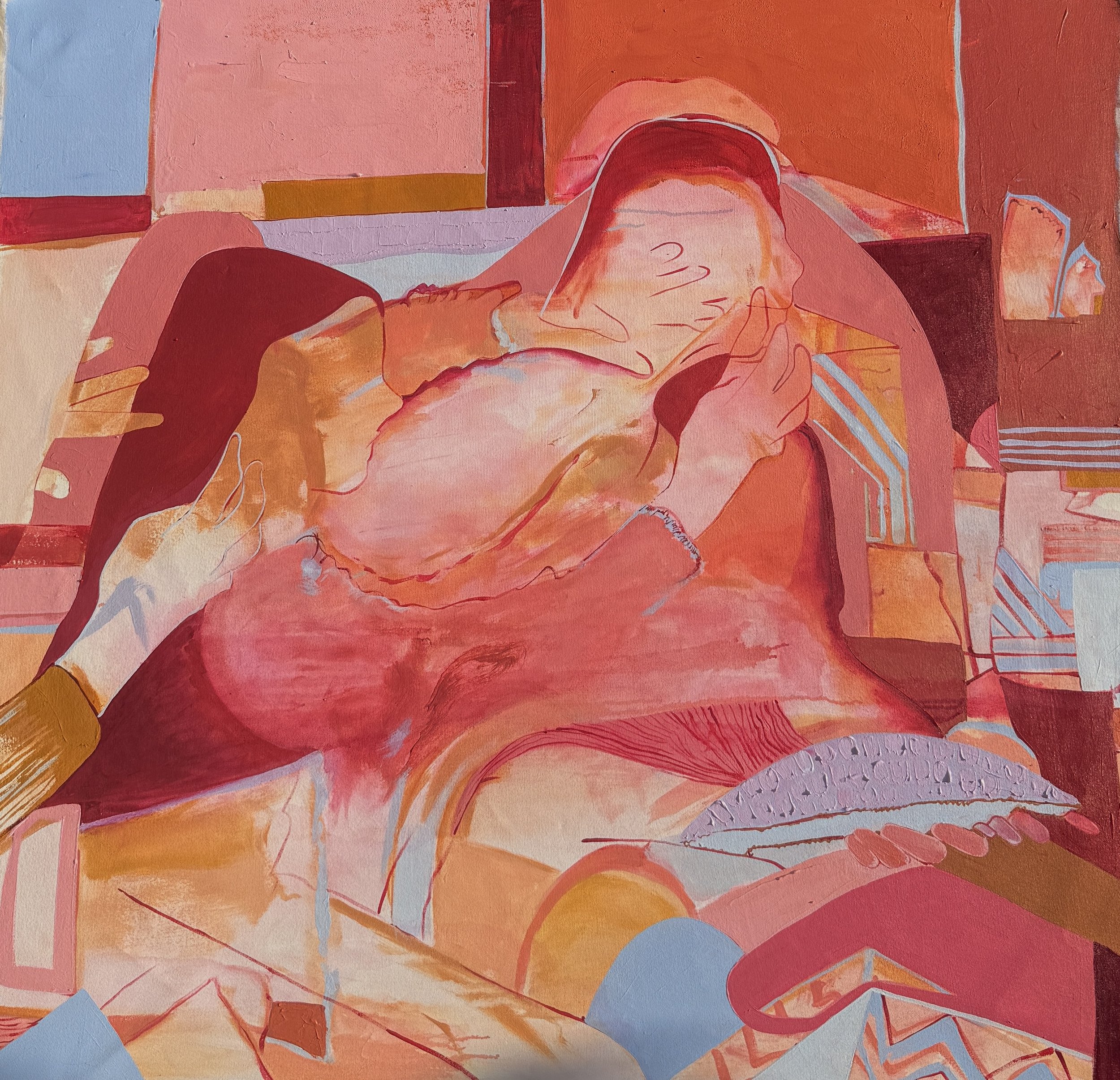Passing Down the Mirror, 50" x 50", acrylic on canvas, 2026