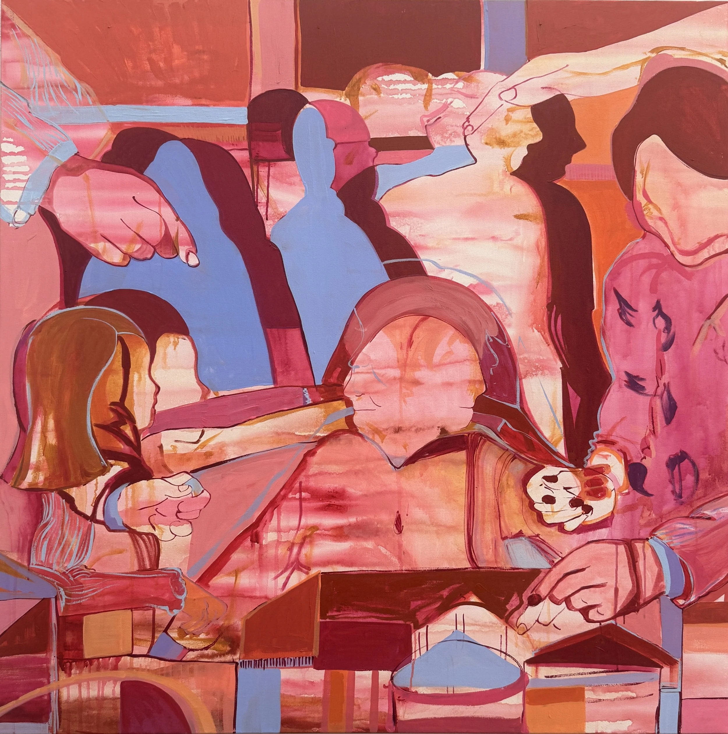 The Third Shift, 48" x 48", acrylic on canvas, 2026