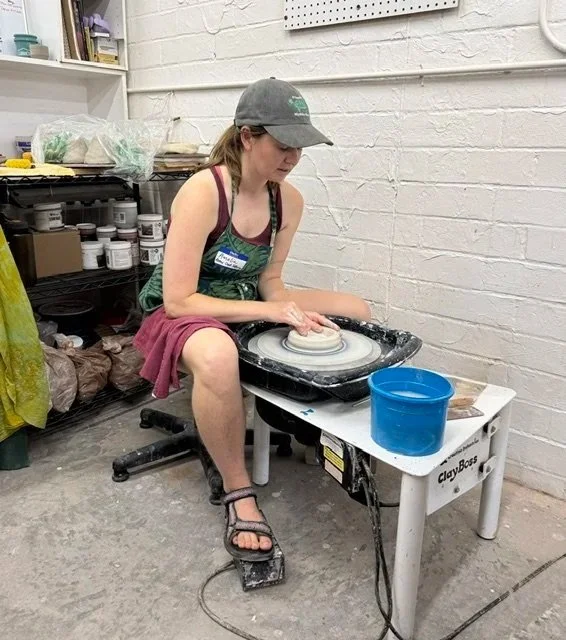 Amelia Weber demonstrating at an event