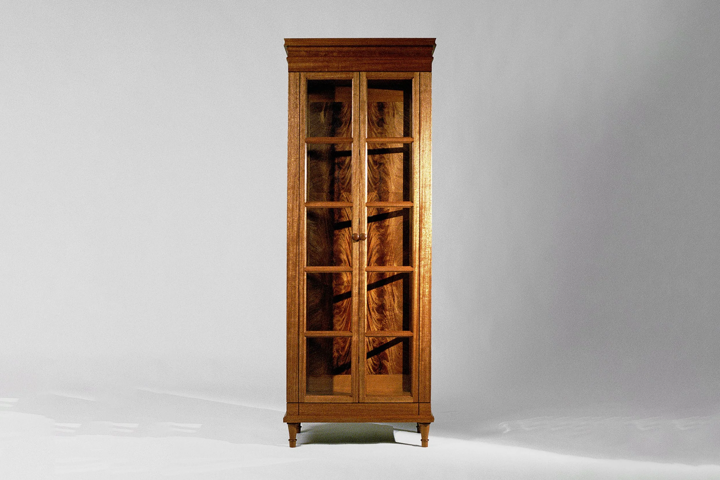 "Pere-nous" Tall Cabinet - Mahogany Crotch Veneer &amp;  Mahogany 