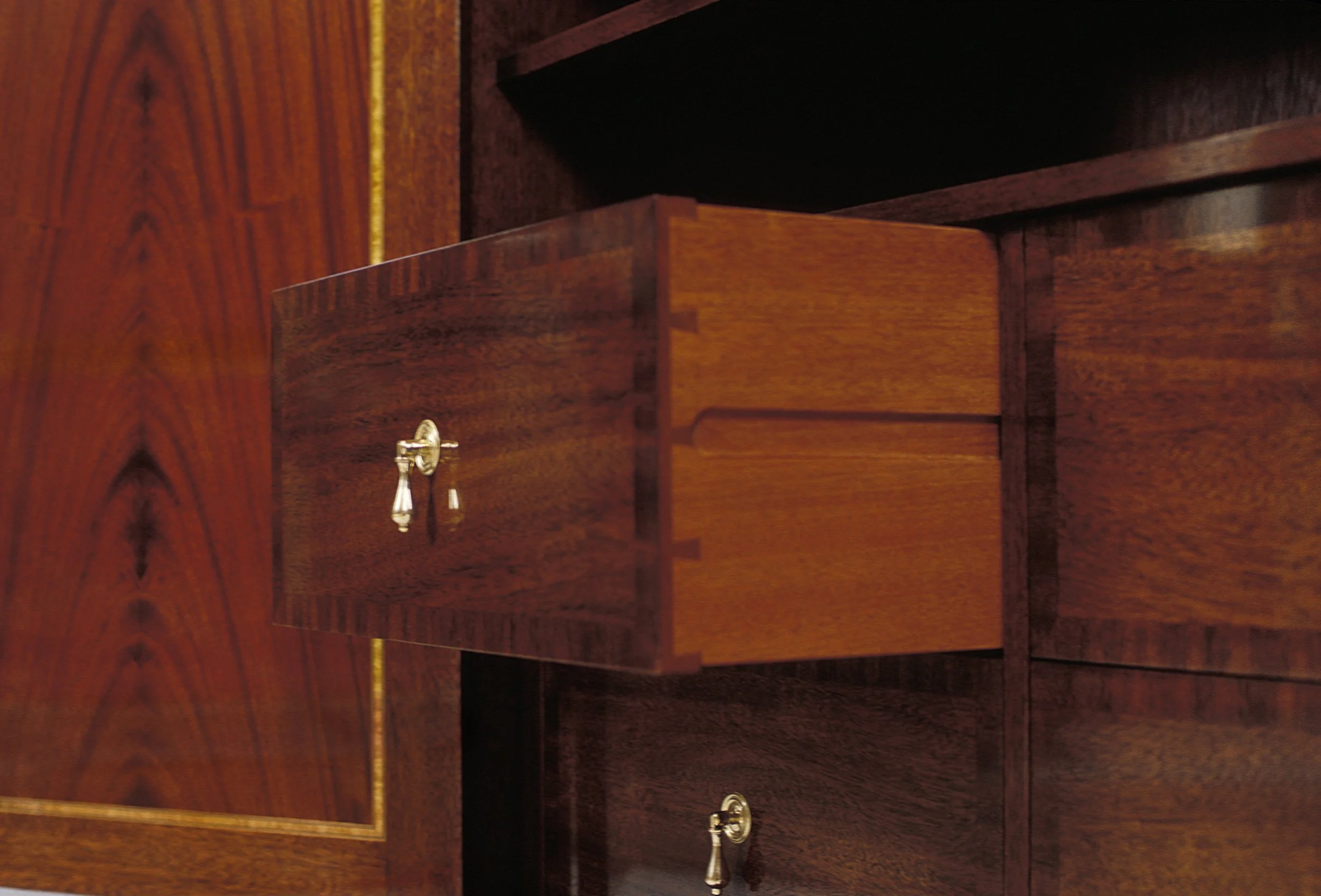 Serpentine Cabinet Drawer Detail