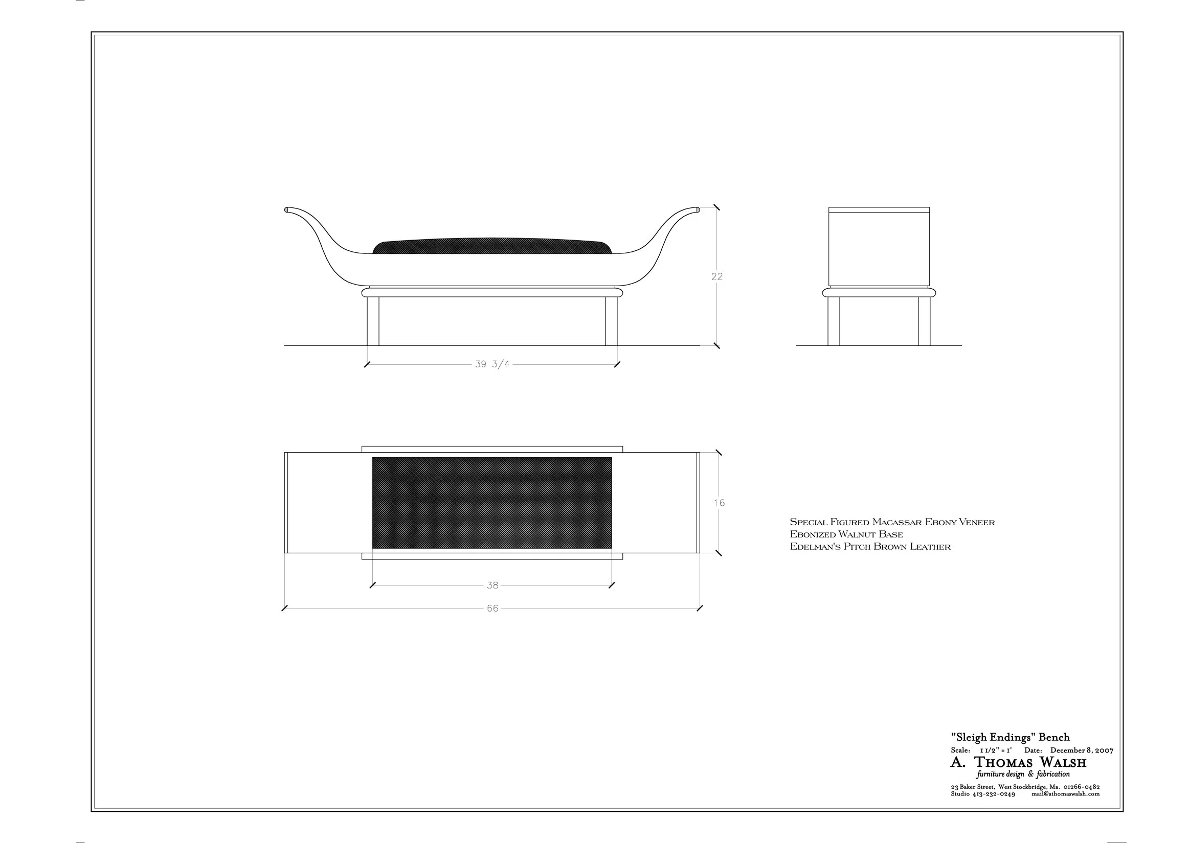 Cad Drawing of Loveseat