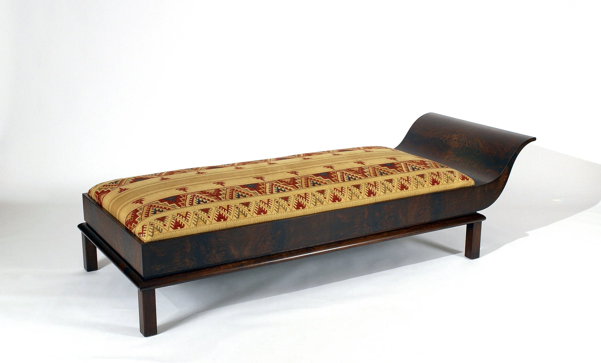  "Freud" Psychoanalysis Couch - Walnut Crotch Veneer  &amp; Walnut