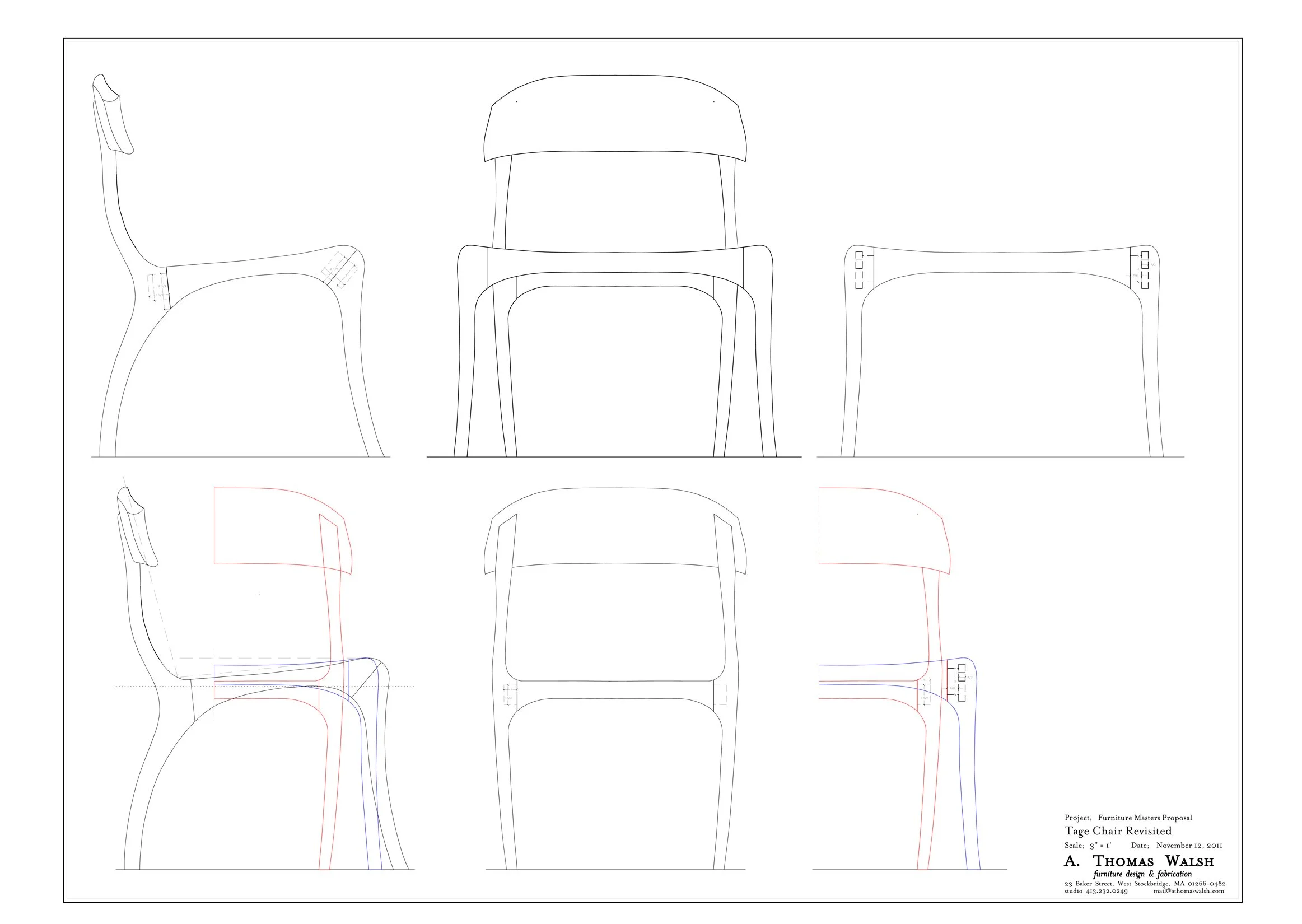 "Tage" Side Chair Drawing