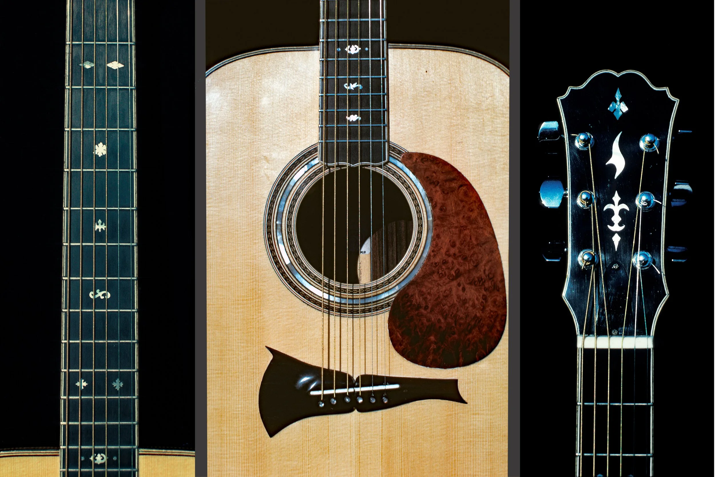 Details of Guitar Top &amp; Mother of Pearl Inlays