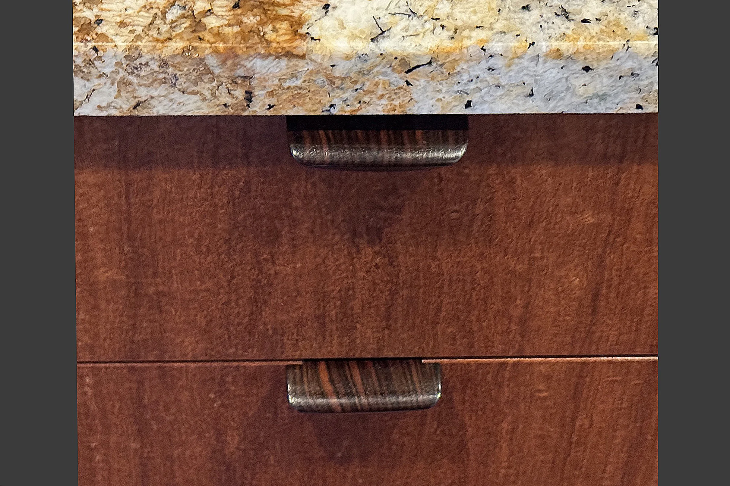 "Thom's" Sideboard (Macassar Ebony Pull Detail on Coachwood Panel)