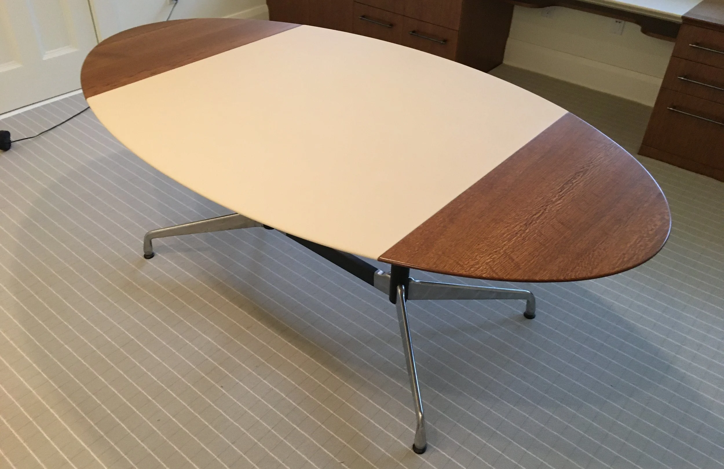 Desk Top - Wood and Leather Work Surface 