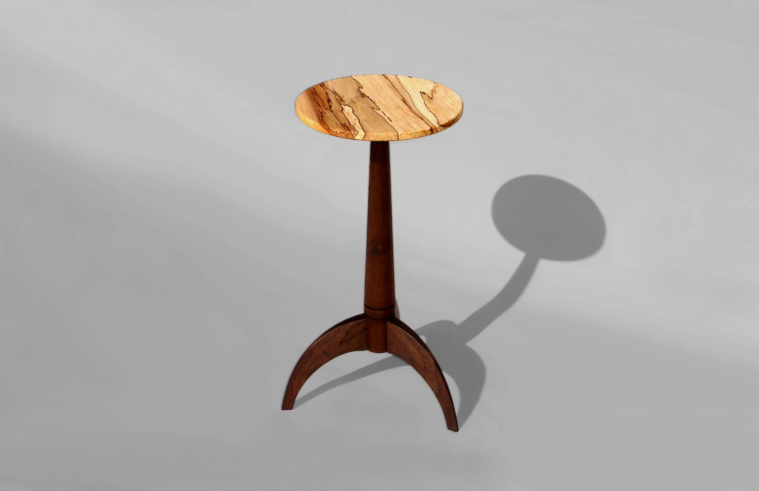 Tri-Leg Side Table - Spalted Maple &amp; Walnu