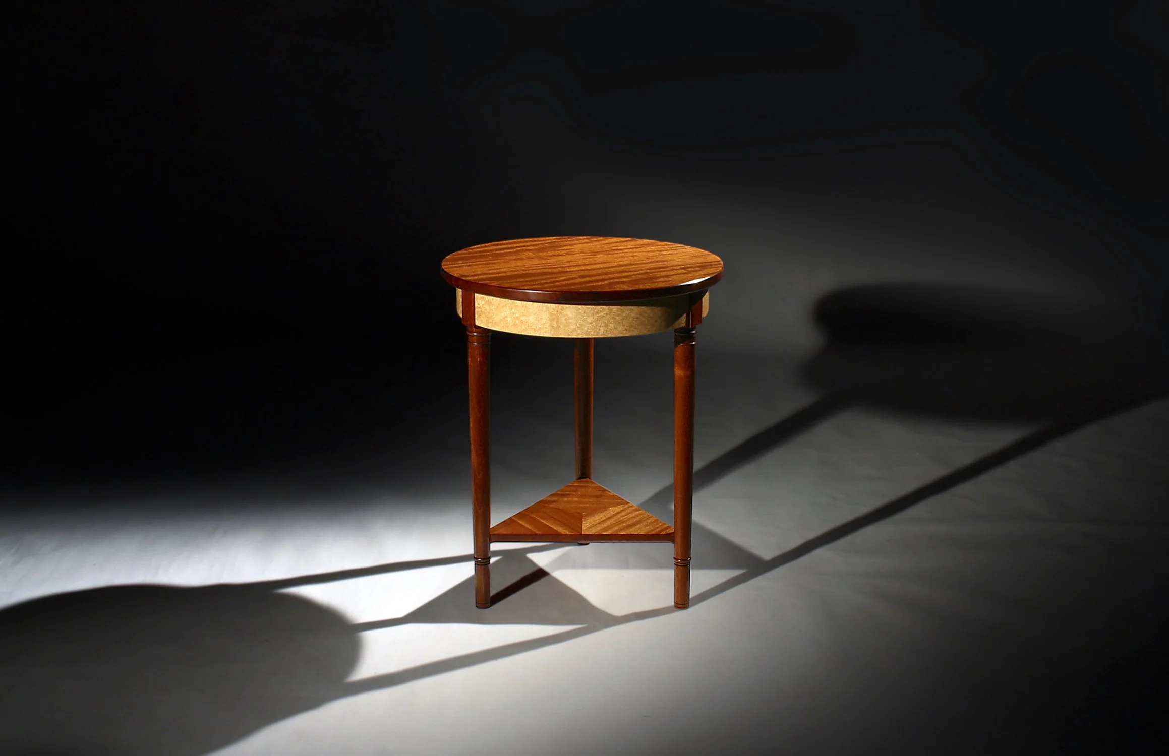 "Gilbert" Side Table - Birds-eye Maple &amp; Mahogany