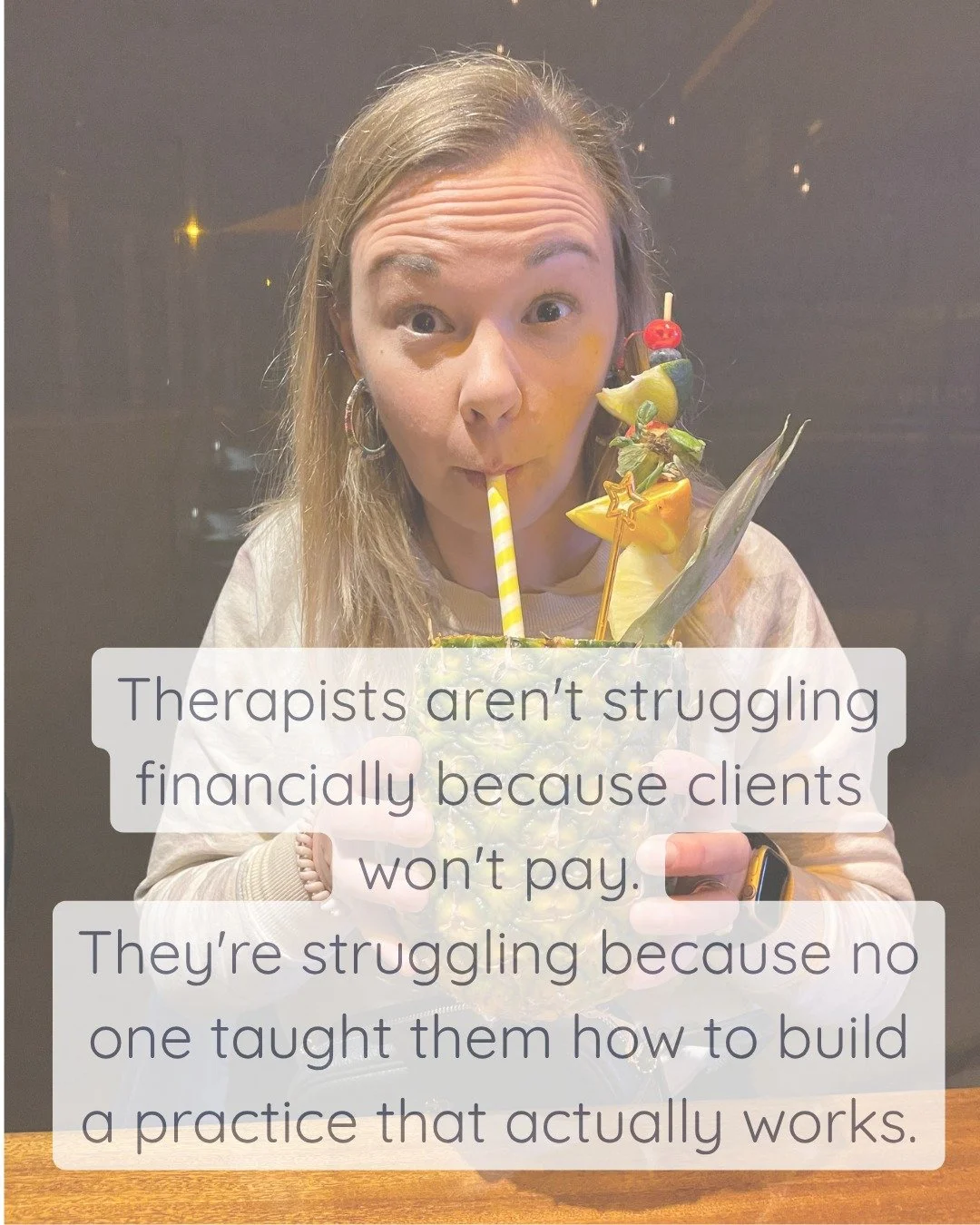 Therapists aren&rsquo;t struggling financially because clients won&rsquo;t pay.

They&rsquo;re struggling because no one taught them how to build a practice that actually works.

Most of us were trained to believe that struggle is part of the job.

T