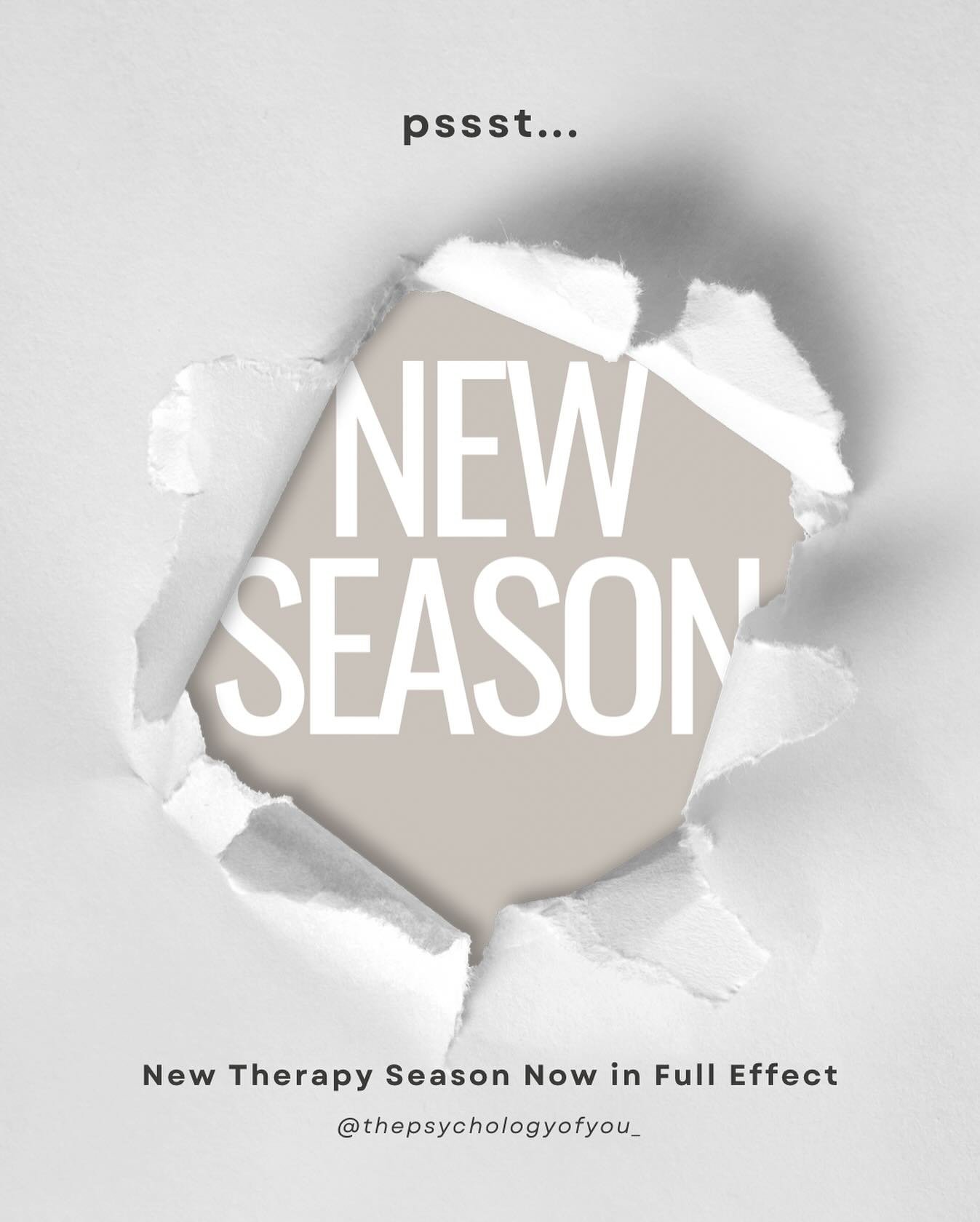 Pssst&hellip; a new therapy season is here.

A time for reflection, repair, and gentle growth.
If you&rsquo;ve been thinking about starting therapy this might be your moment. 🤍

#therapyseason #therapyjourney #psychotherapy #counsellingpsychology
#m