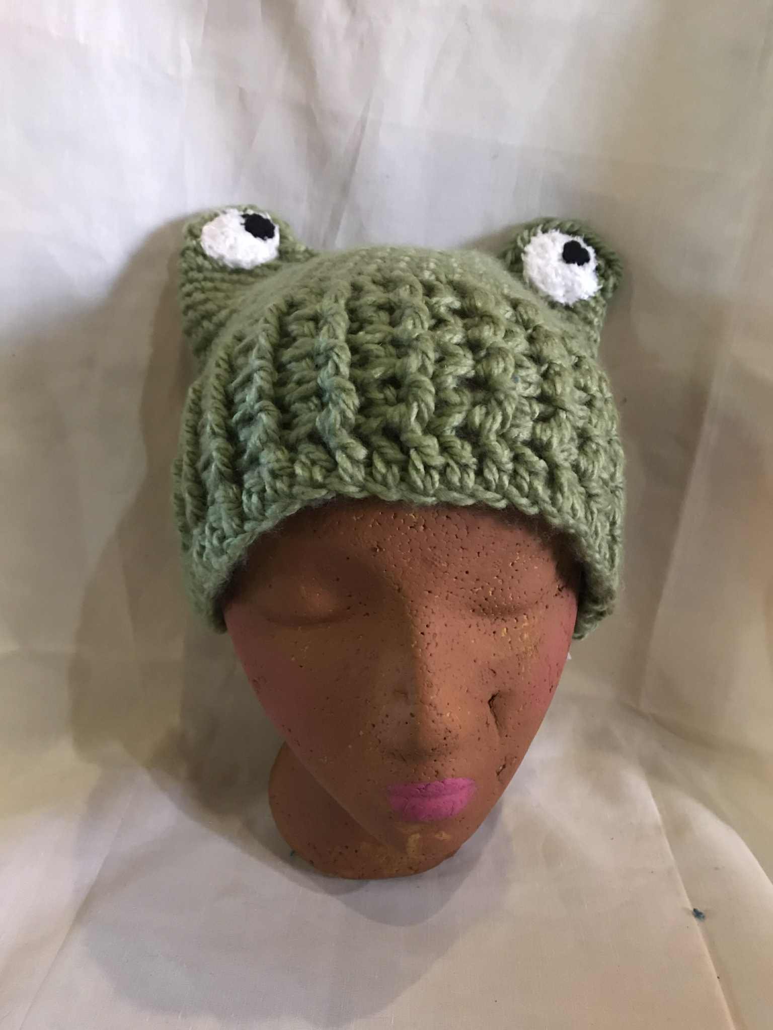 Hand Crocheted Frog Hat