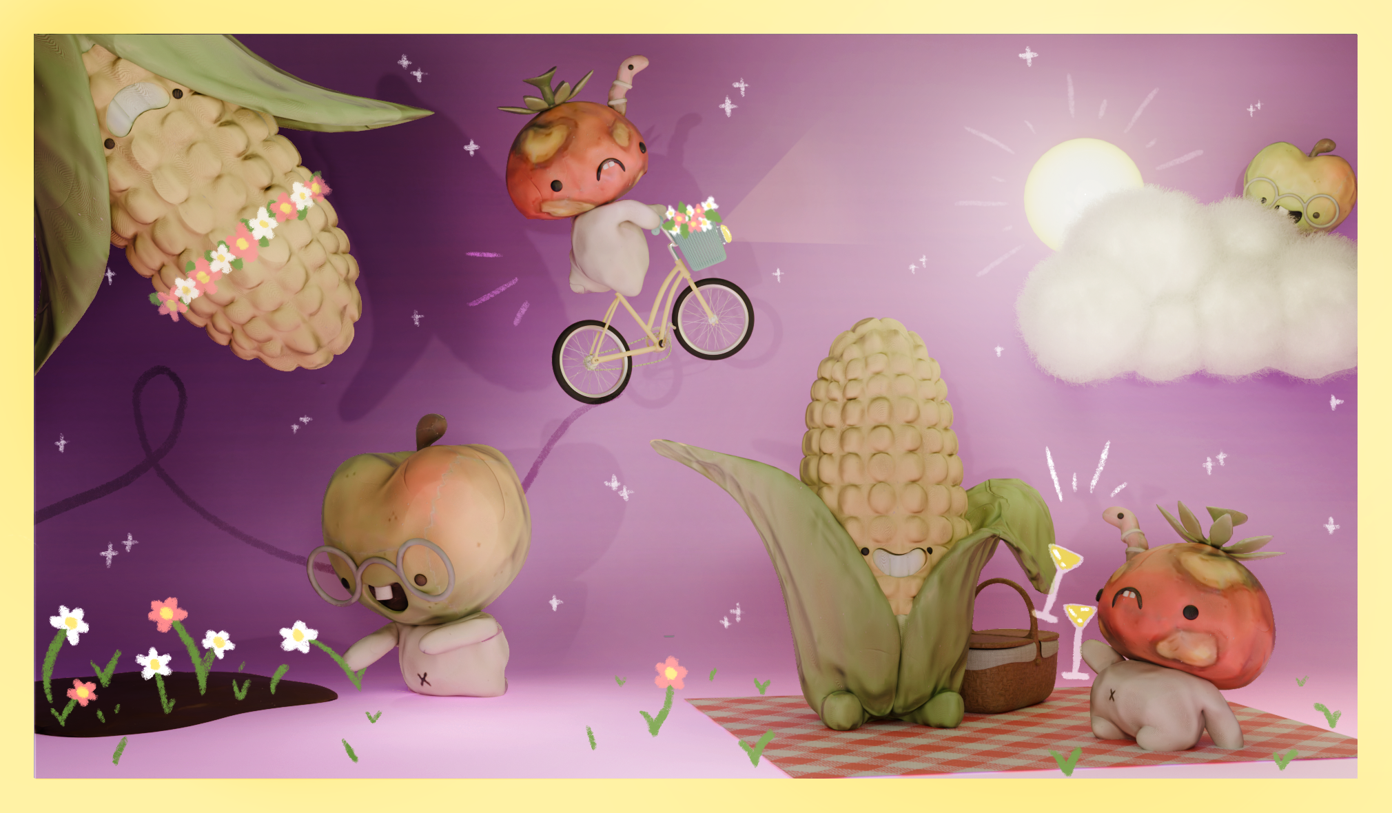 Spring Pikaboo Characters