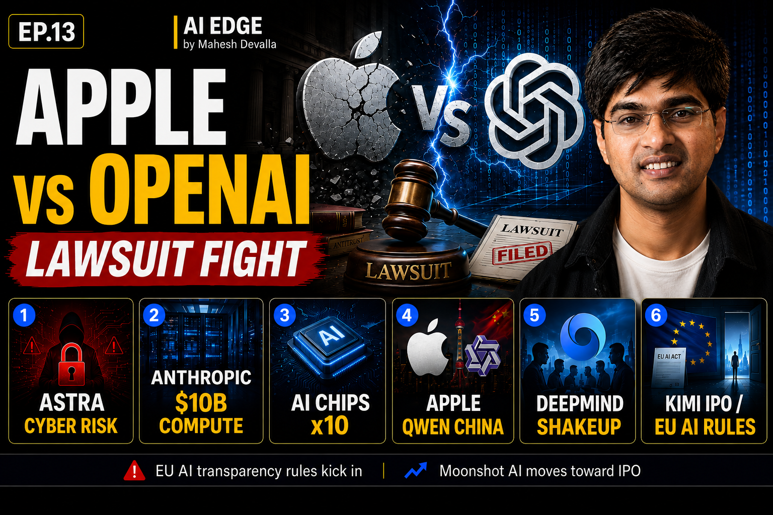OpenAI Apple lawsuit, Astra cyber risk, Google DeepMind reshuffle and more.