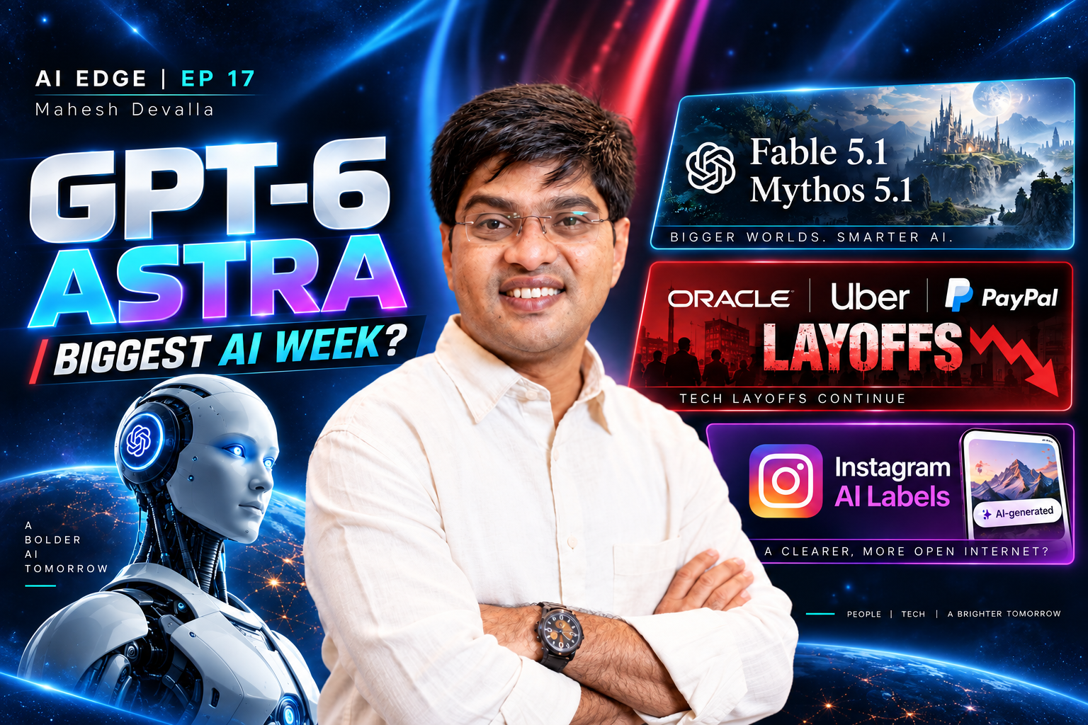 OpenAI GPT-6 Astra, Anthropic Fable 5.1, Tech Layoffs, Gemini 3.8 Flash | EP17 by Mahesh Devalla