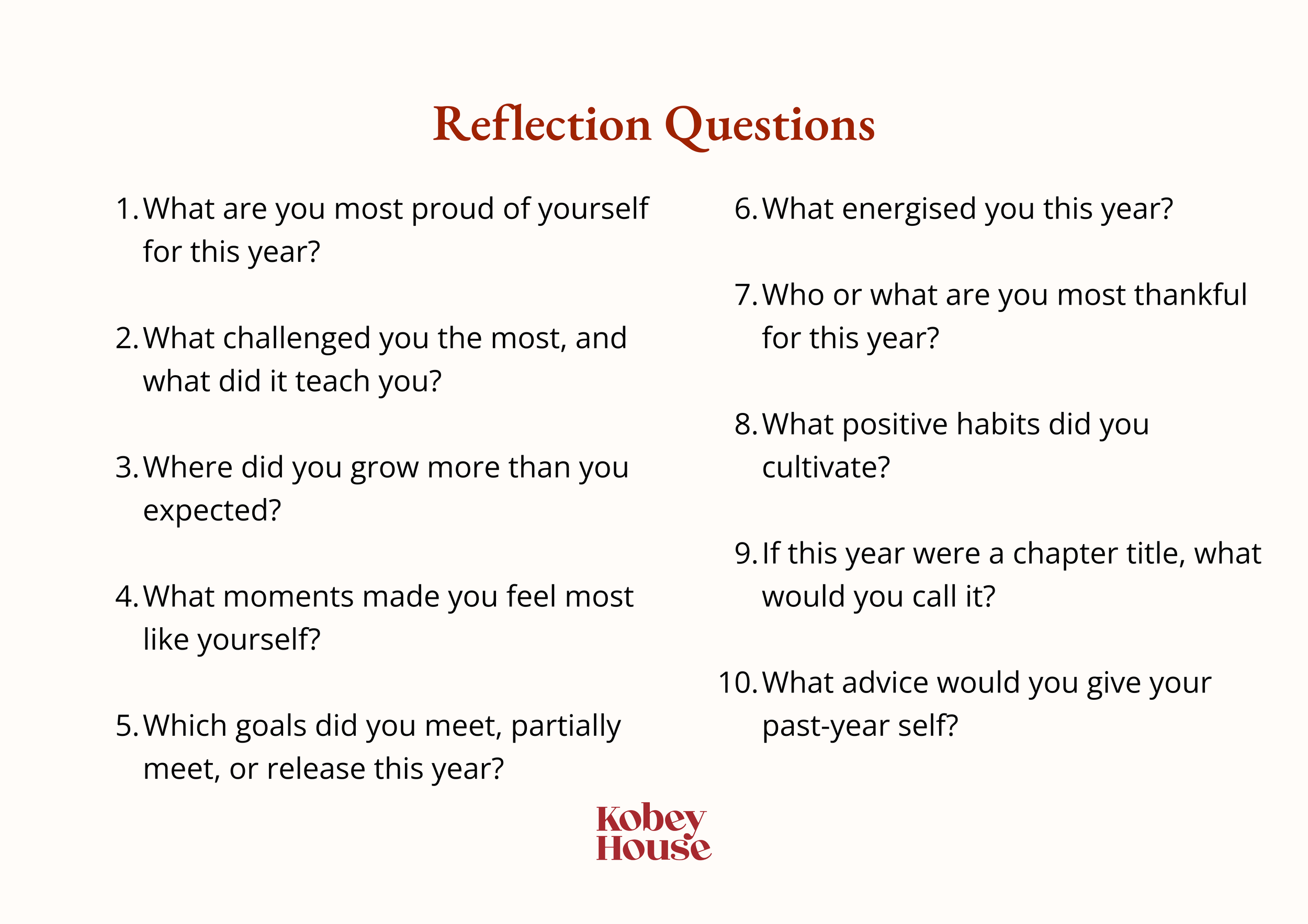 Reflection Questions