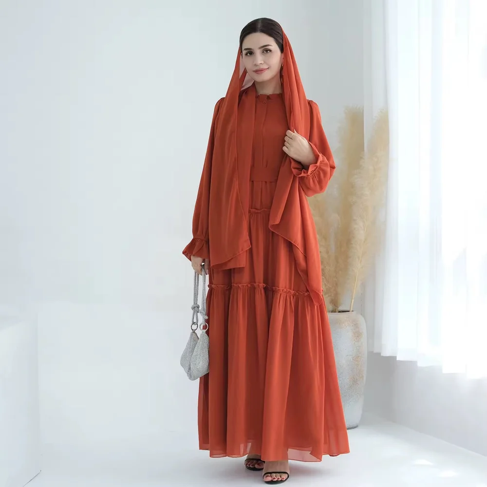open lace back dress Trkeye Burnt Orange Flare Abaya  Sajdah Couture