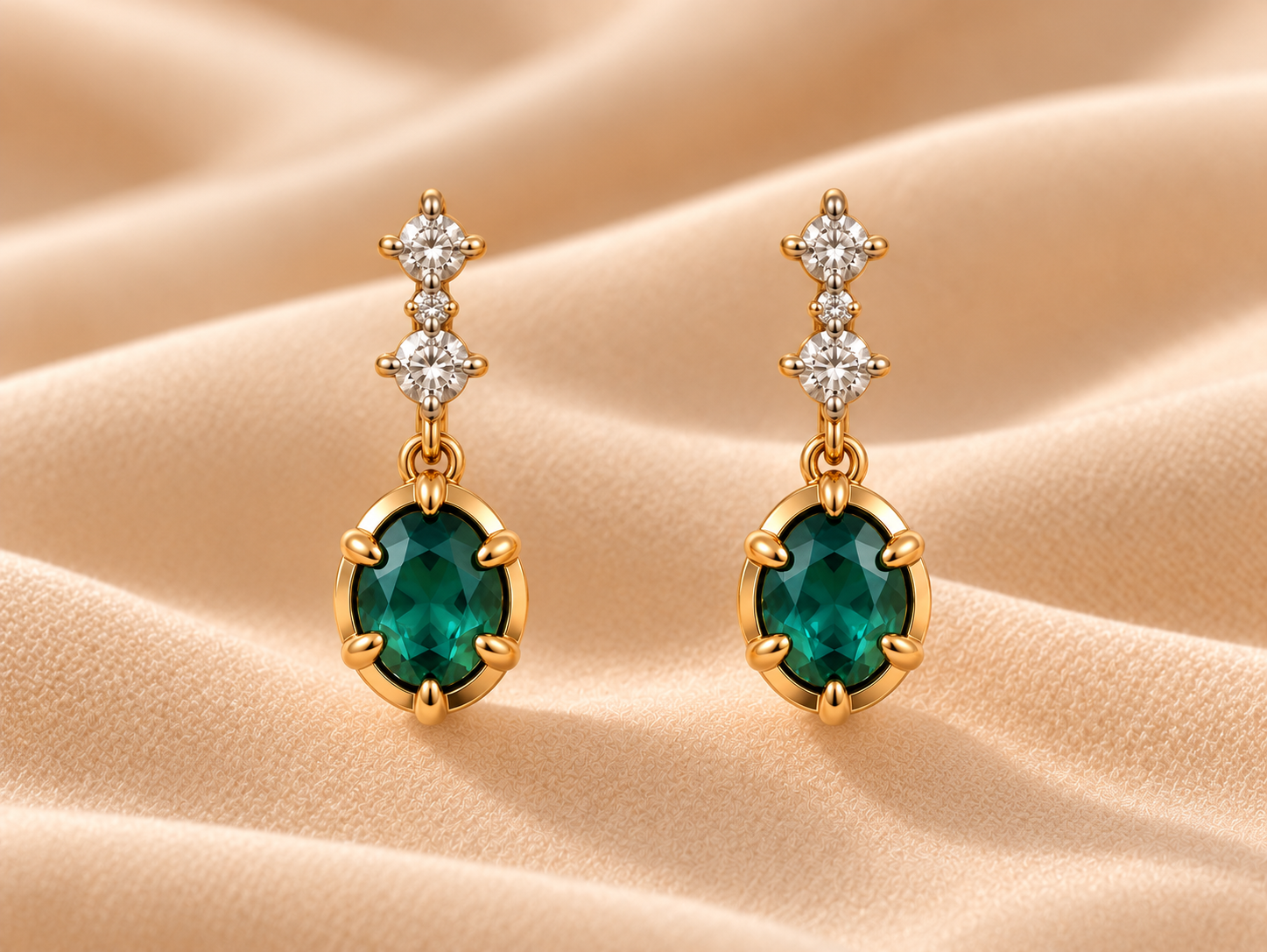 14K Tourmaline and Diamond Earrings