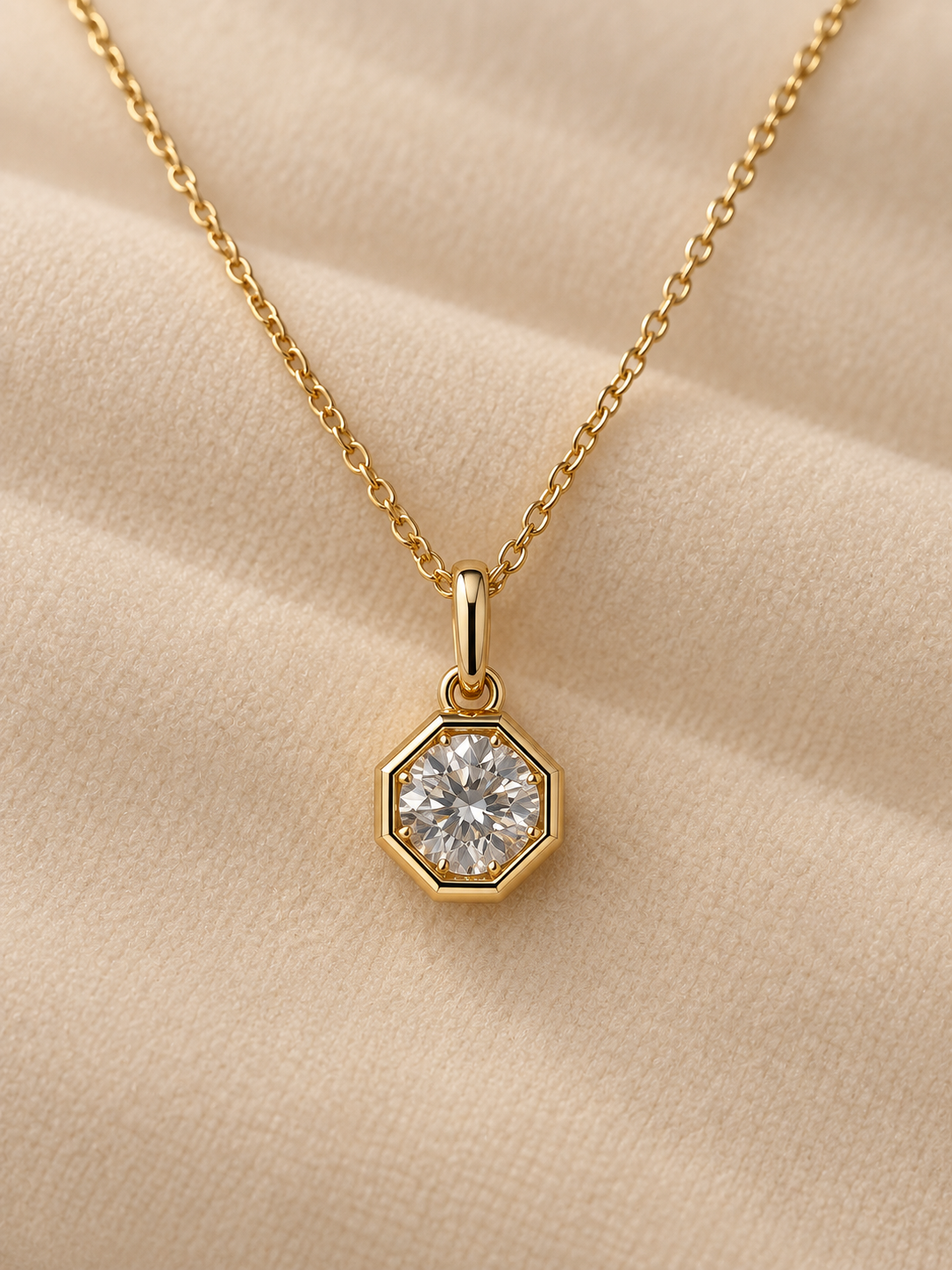 18K "Ideal Square" Diamond Pendant
