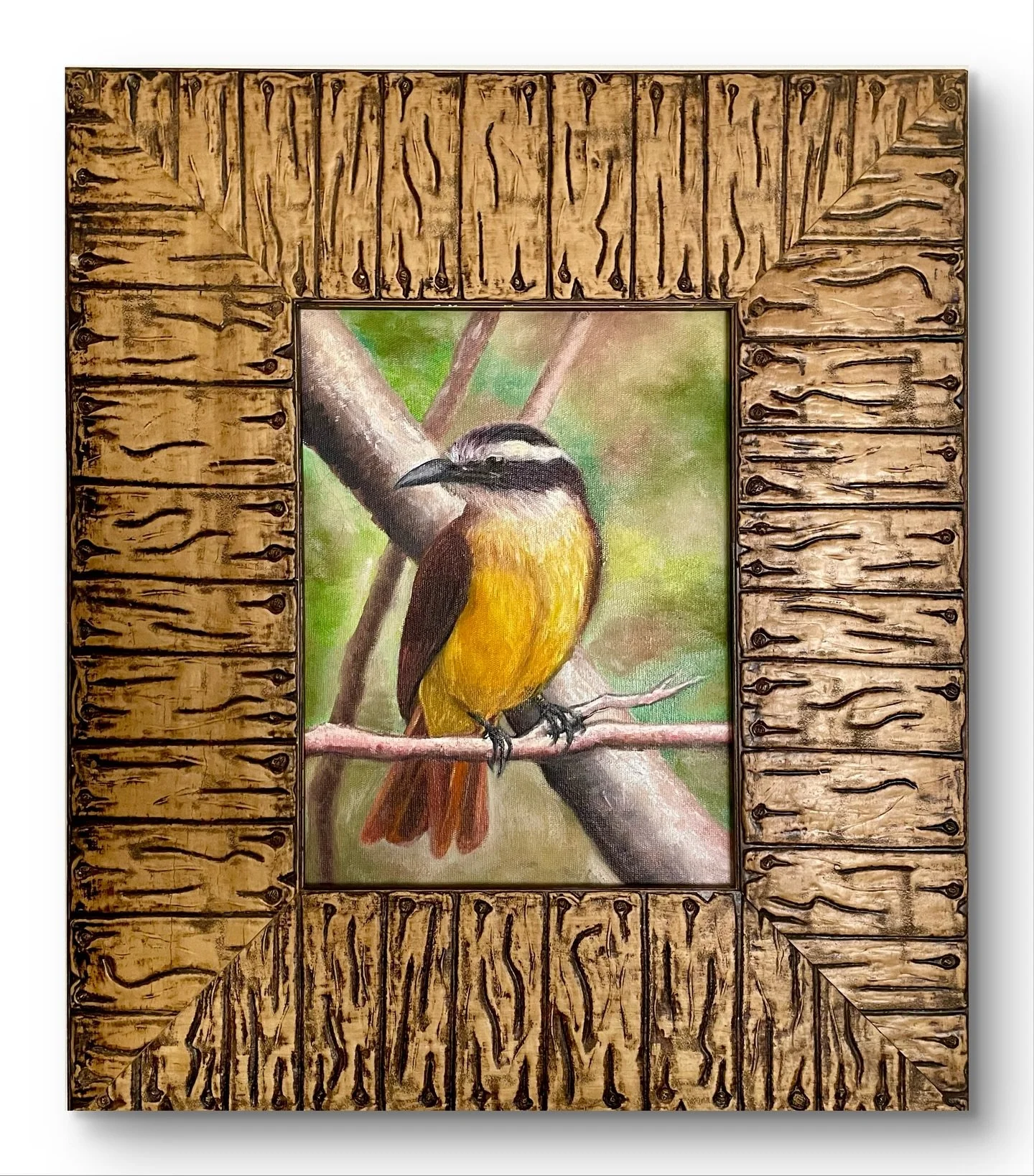 Bem-te-vi 🍃

✼ &Oacute;leo sobre tela 36cm X 42cm
✼ Dispon&iacute;vel para venda/encomenda
✼ Entrega/retirada gr&aacute;tis em S&atilde;o Jos&eacute; do Rio Preto 
✼ Entrega para o Brasil todo via correios 
✼ Todas as telas podem ser feitas com ou s