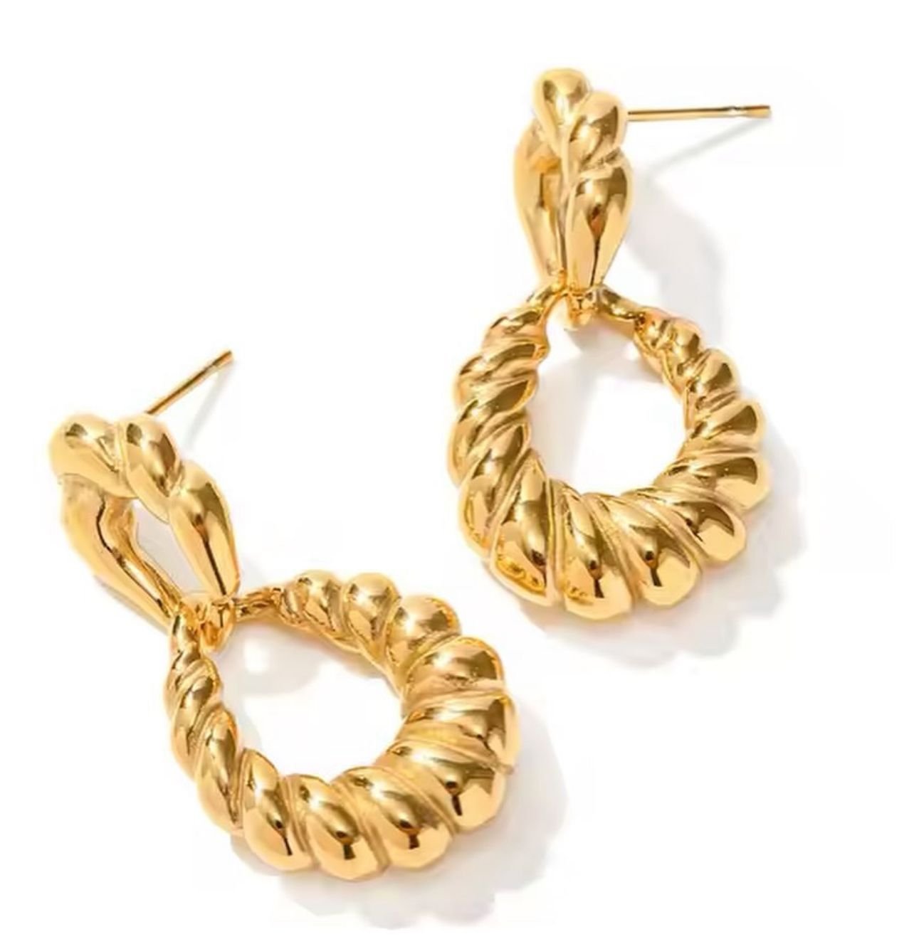 Twist and Turn Earrings in Gold
