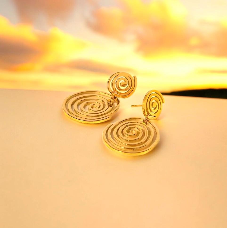Golden Spiral Earrings