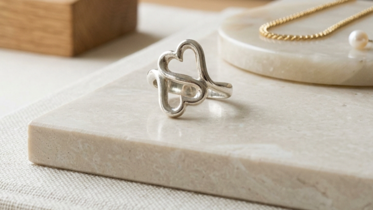 Lilian Heart Ring in Sterling Silver