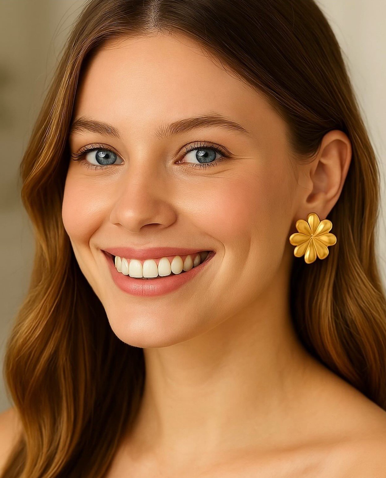 Golden Blossom Earrings in Gold