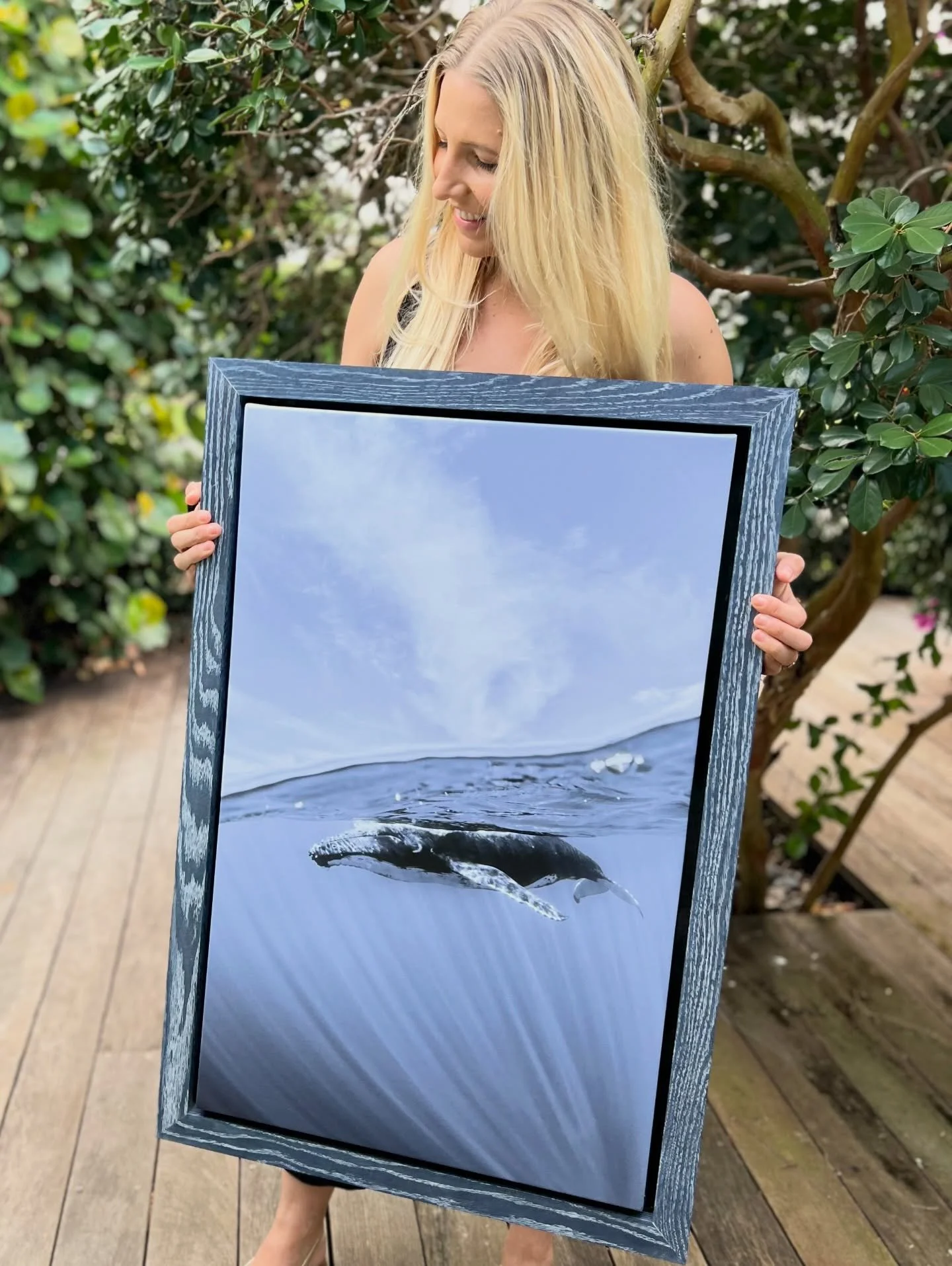 I&rsquo;m excited to introduce a new piece this weekend at The Hobe Sound Festival of the Arts.

&ldquo;Breath of Light&rdquo; 🐋 ✨ 
24&rdquo; &times; 36&rdquo; gallery-wrapped canvas, floating in a custom solid oak frame.

Captured last October whil