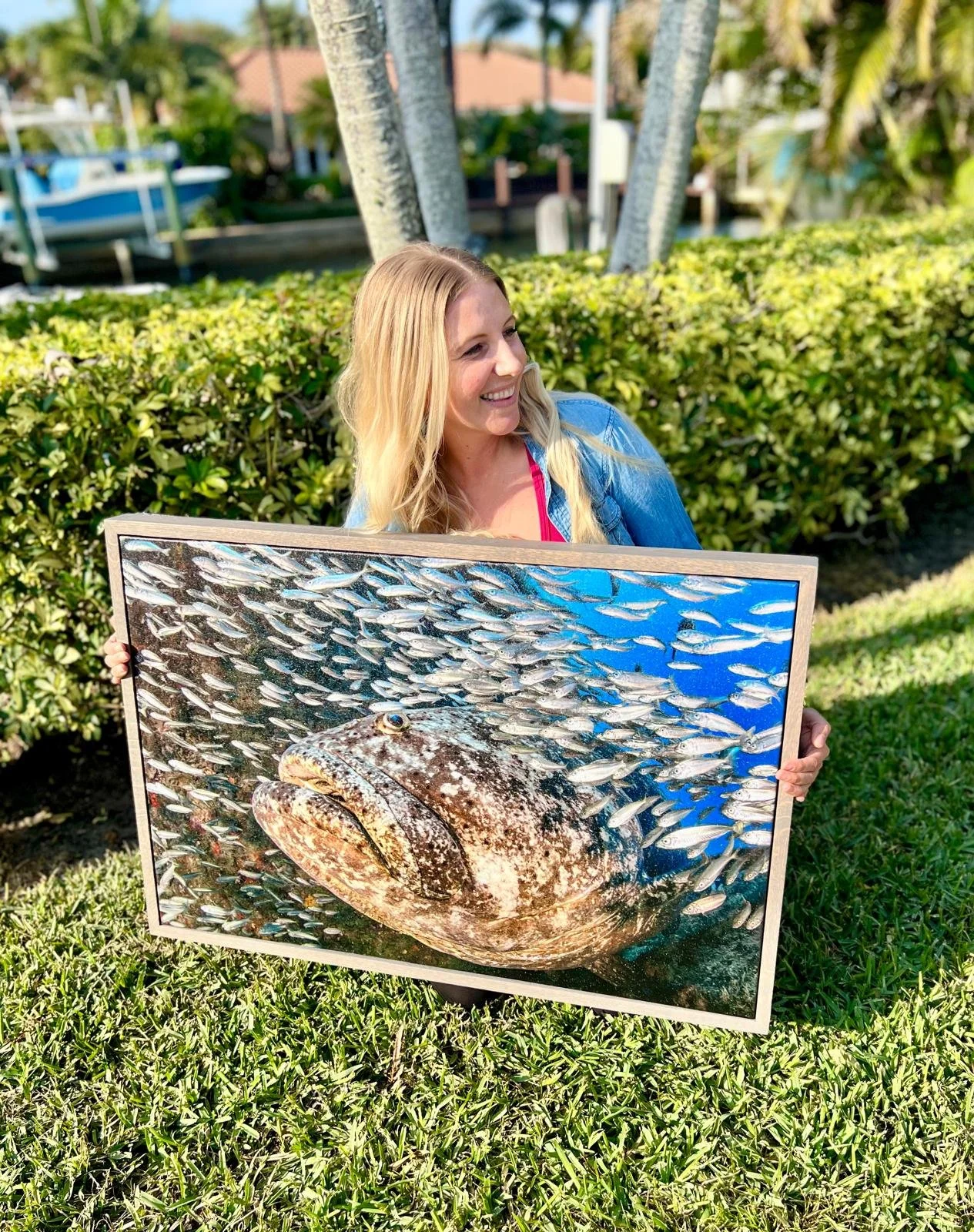 Goliath Gaze: Canvas Print set in a Custom Solid Oak Frame