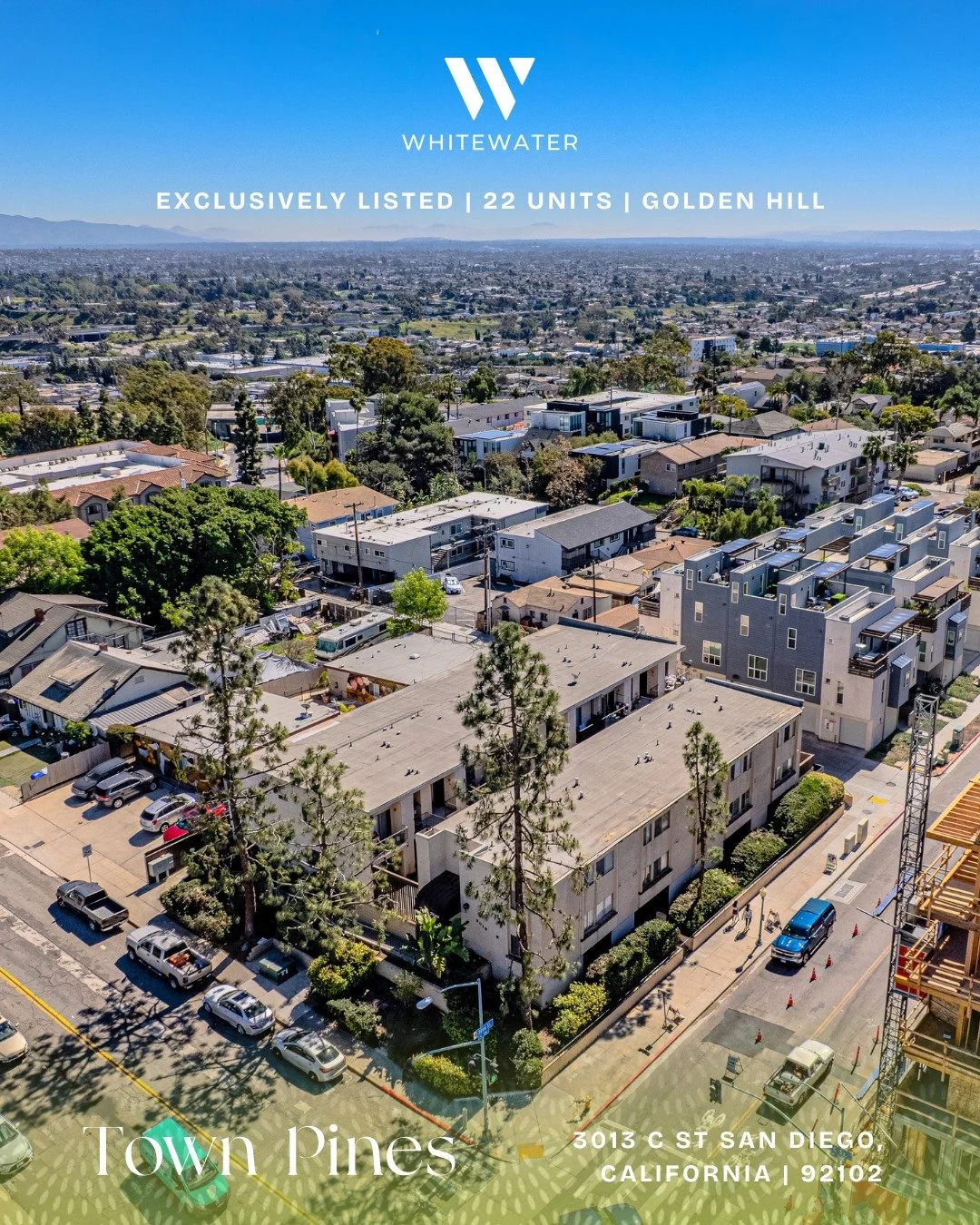 Whitewater Commercial Real Estate is pleased to present Town Pines at 3013 C Street. This 22-unit property offers:

12 &times; 2-BD/ 1.5-BA units
10 &times; 1-BD/ 1-BA units
33 gated garage parking spaces
On-site laundry

Current rents are below reno