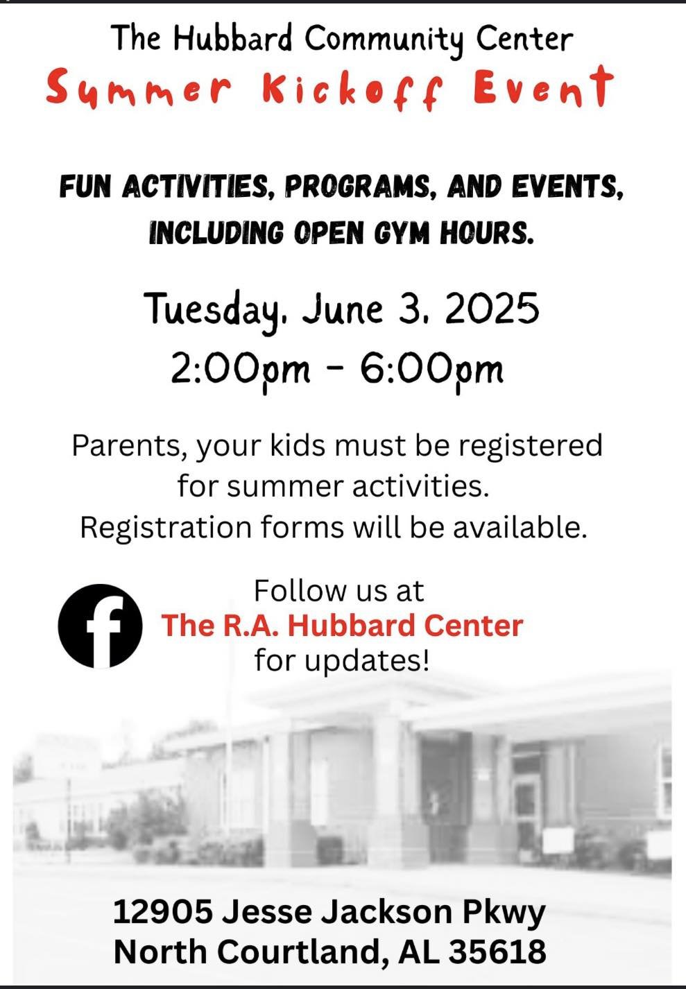 The Hubbard Community Center Summer Kickoff Event