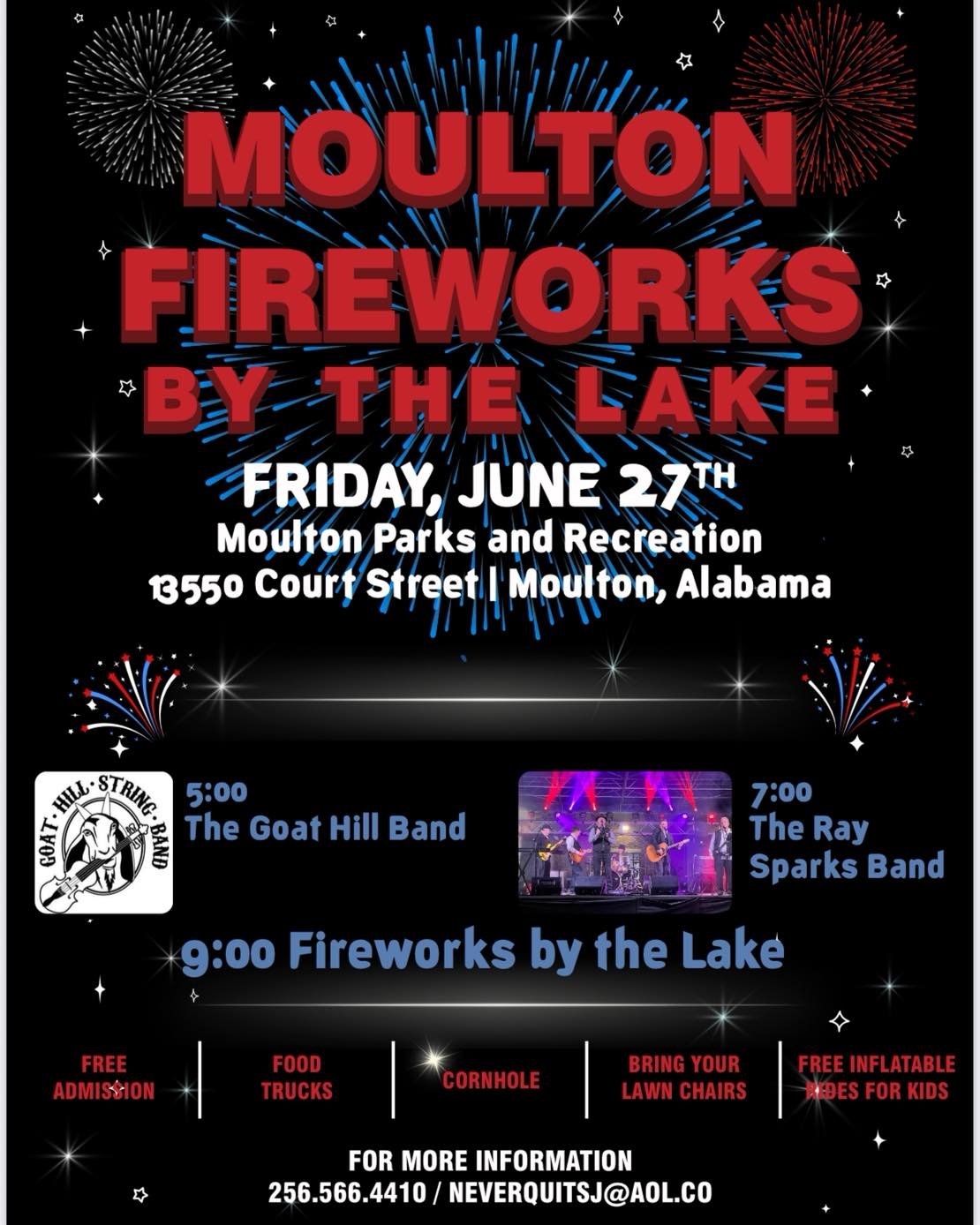 Moulton Fireworks by the Lake