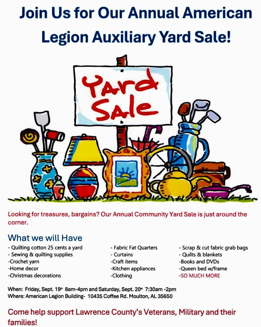 American Legion Auxiliary Yard Sale