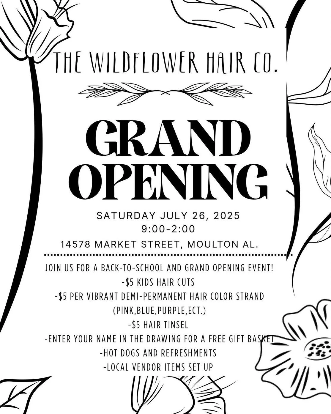Wildflower Hair Co. Grand Opening