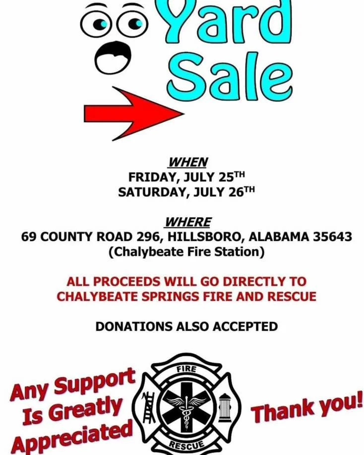 Chalybeate Fire and Rescue Yard Sale