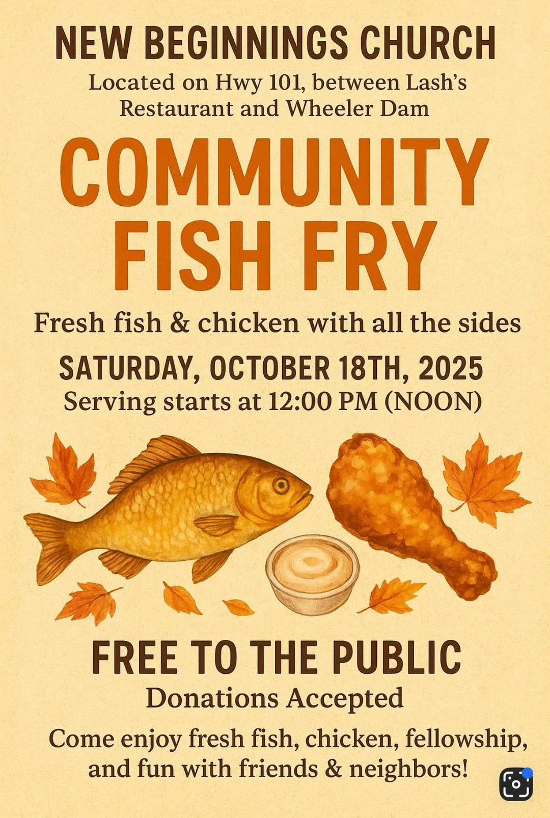 New Beginnings Church Community Fish Fry