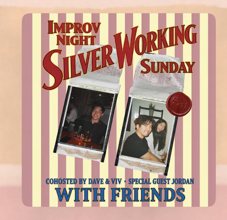 silver working sunday with friends 🪙 improv night!