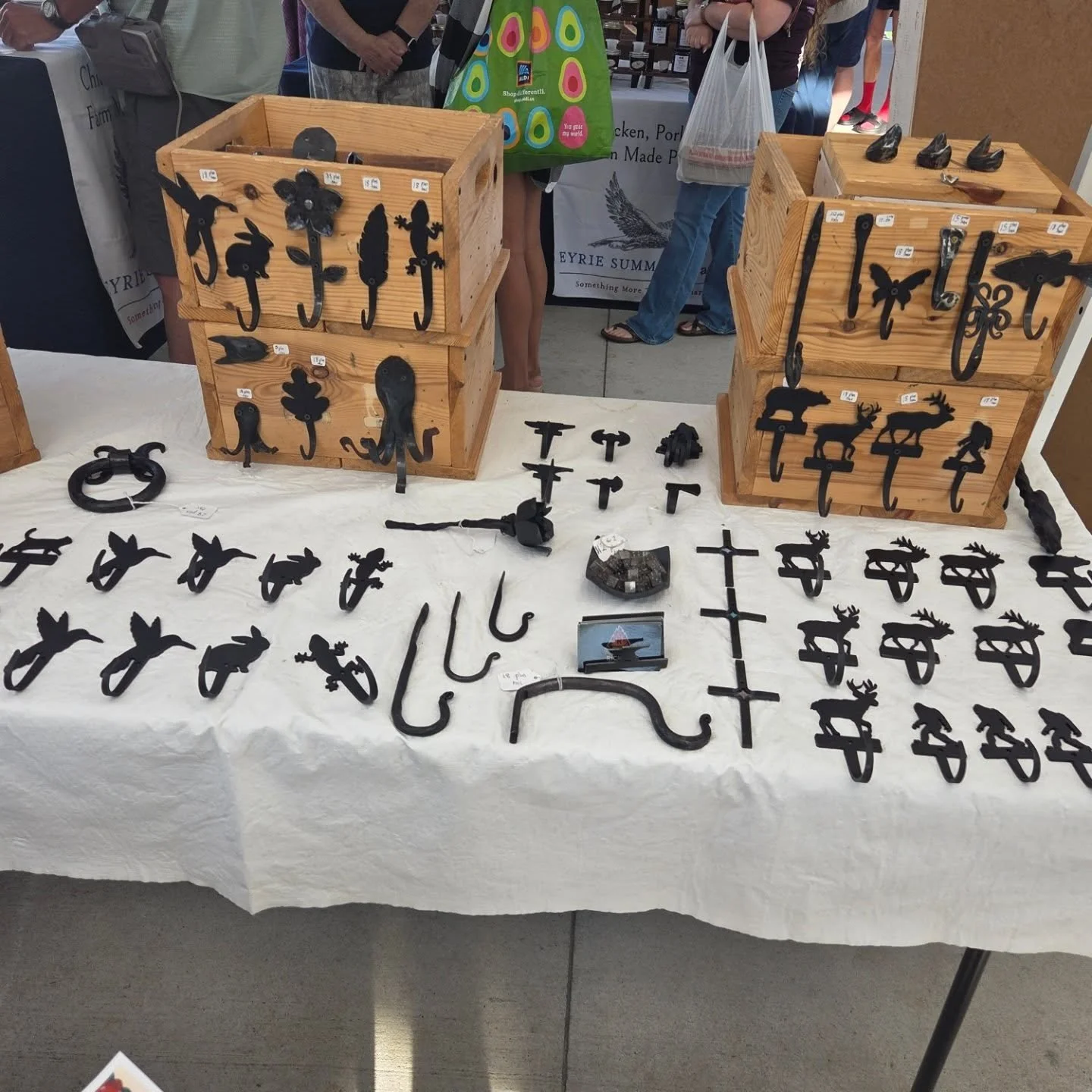 Just some of the things we'll have today @hickoryncfarmersmarket  we'll be here until 1pm

#hickorync #blacksmith #glassartist #jewelry #supportsmallbusiness