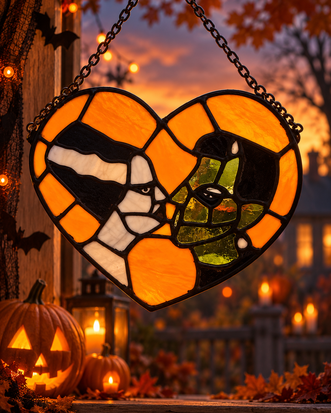 Monster Heart Stained Glass Suncatcher