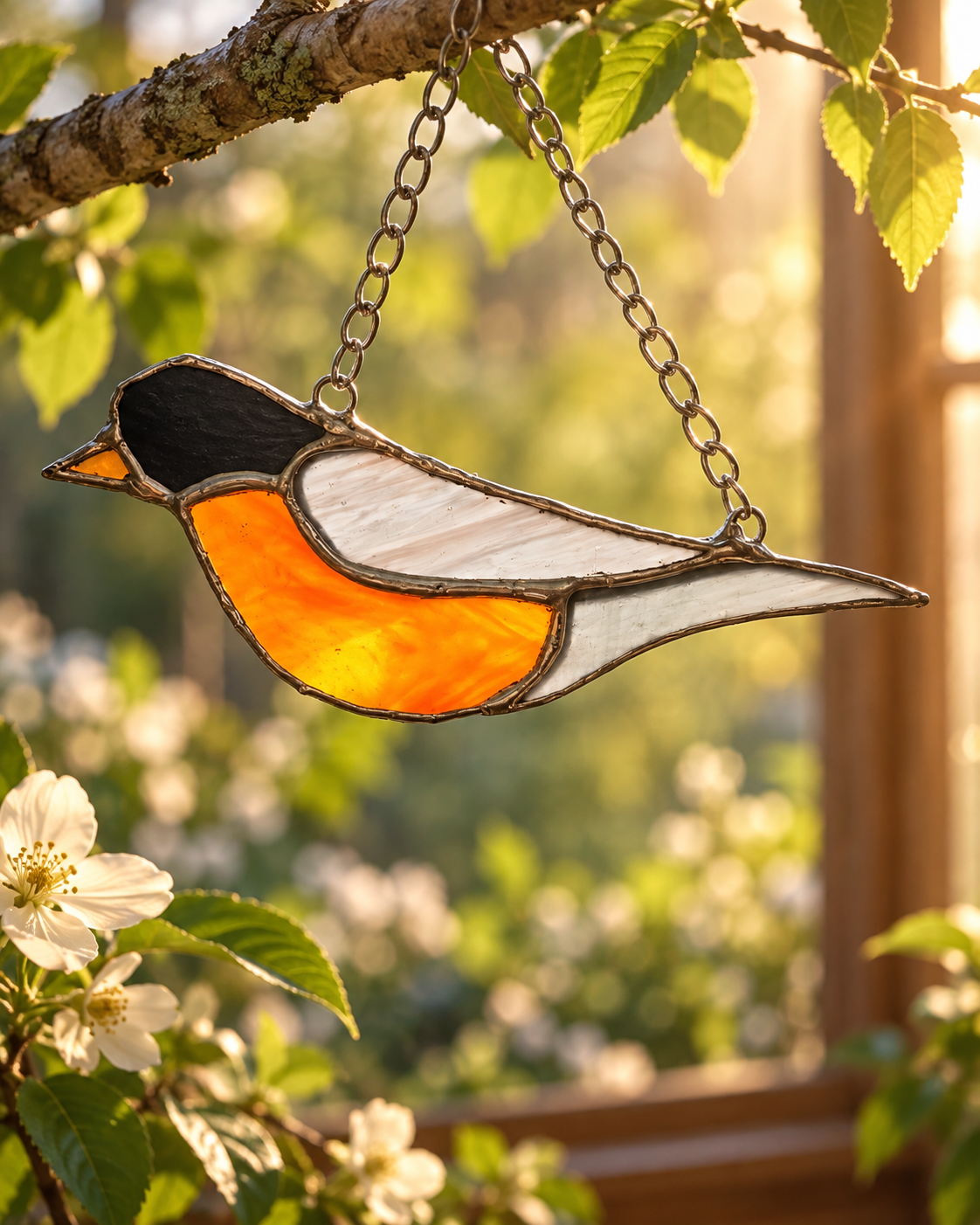 Robin Stained Glass Suncatcher