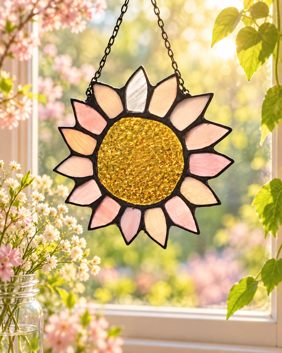 Sunflower Stained Glass Suncatcher