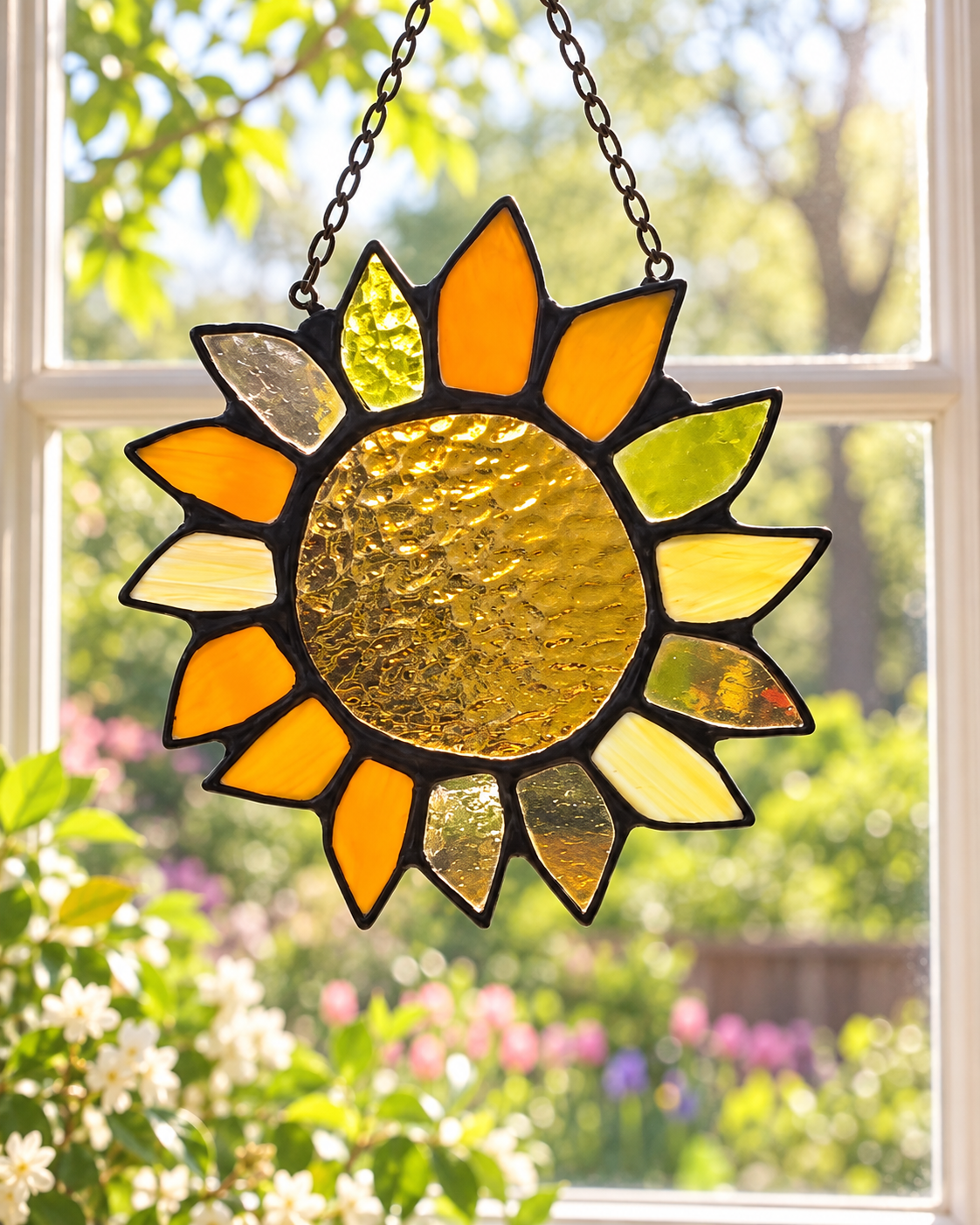 Sunflower Stained Glass Suncatcher