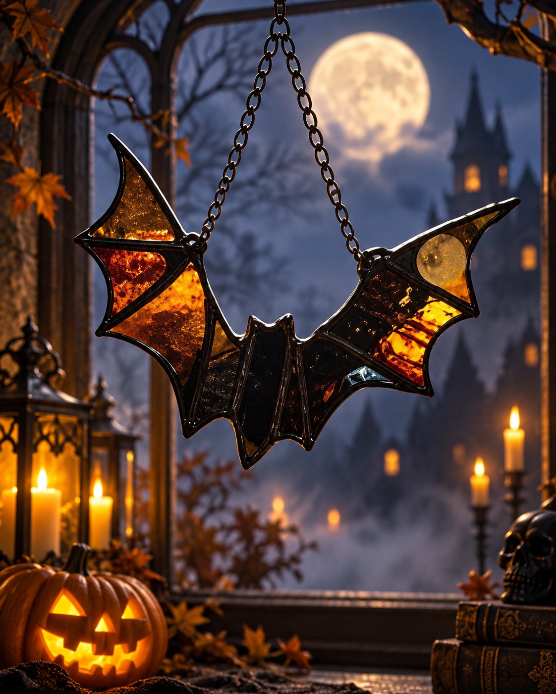 Black Iridescent Bat Suncatcher