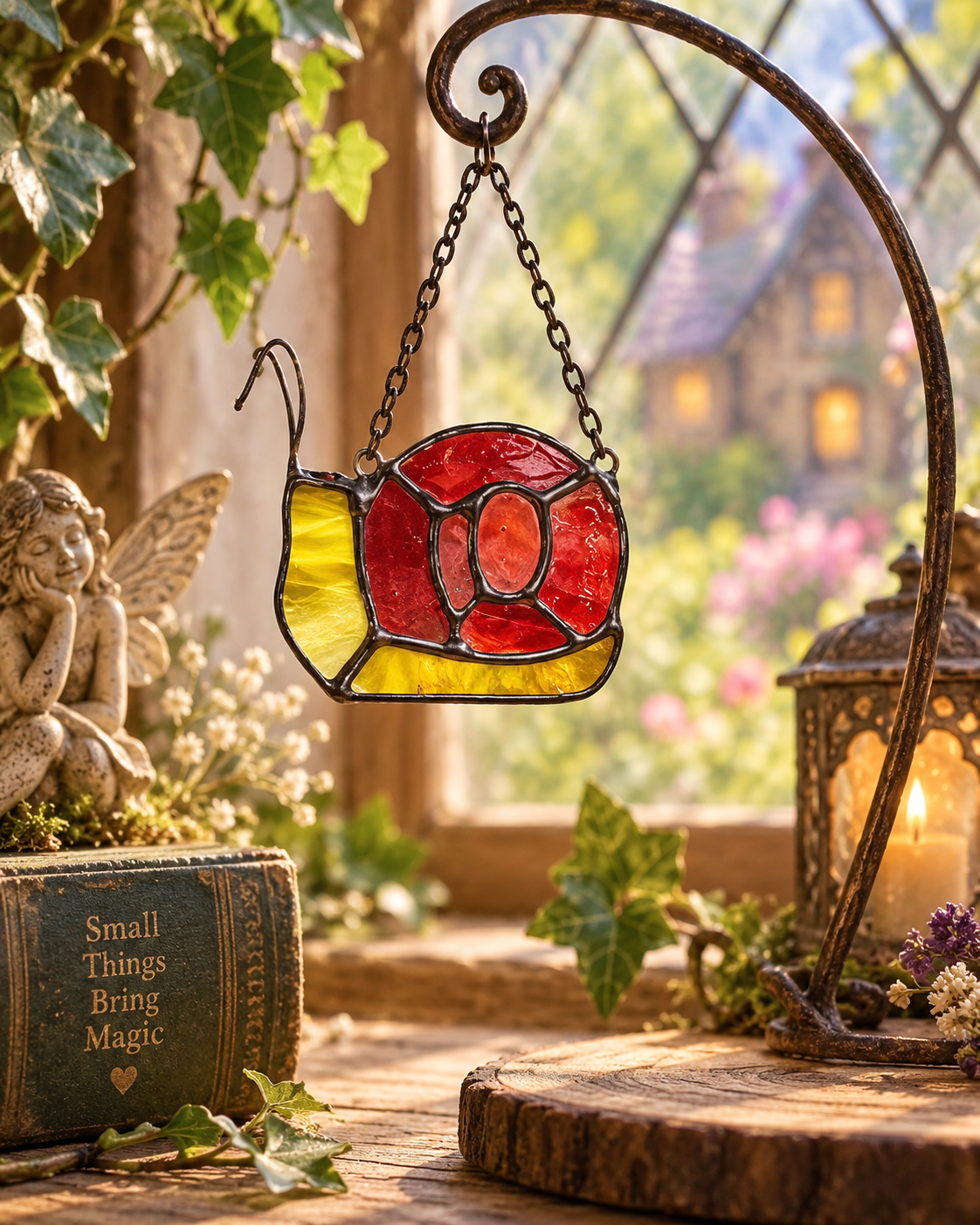 Stained Glass Snail Suncatcher