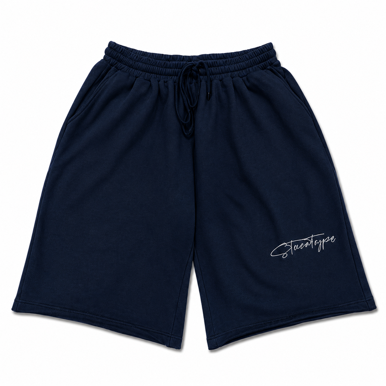 “AGAINST THE GRAIN” SWEAT SHORTS - NAVY BLUE