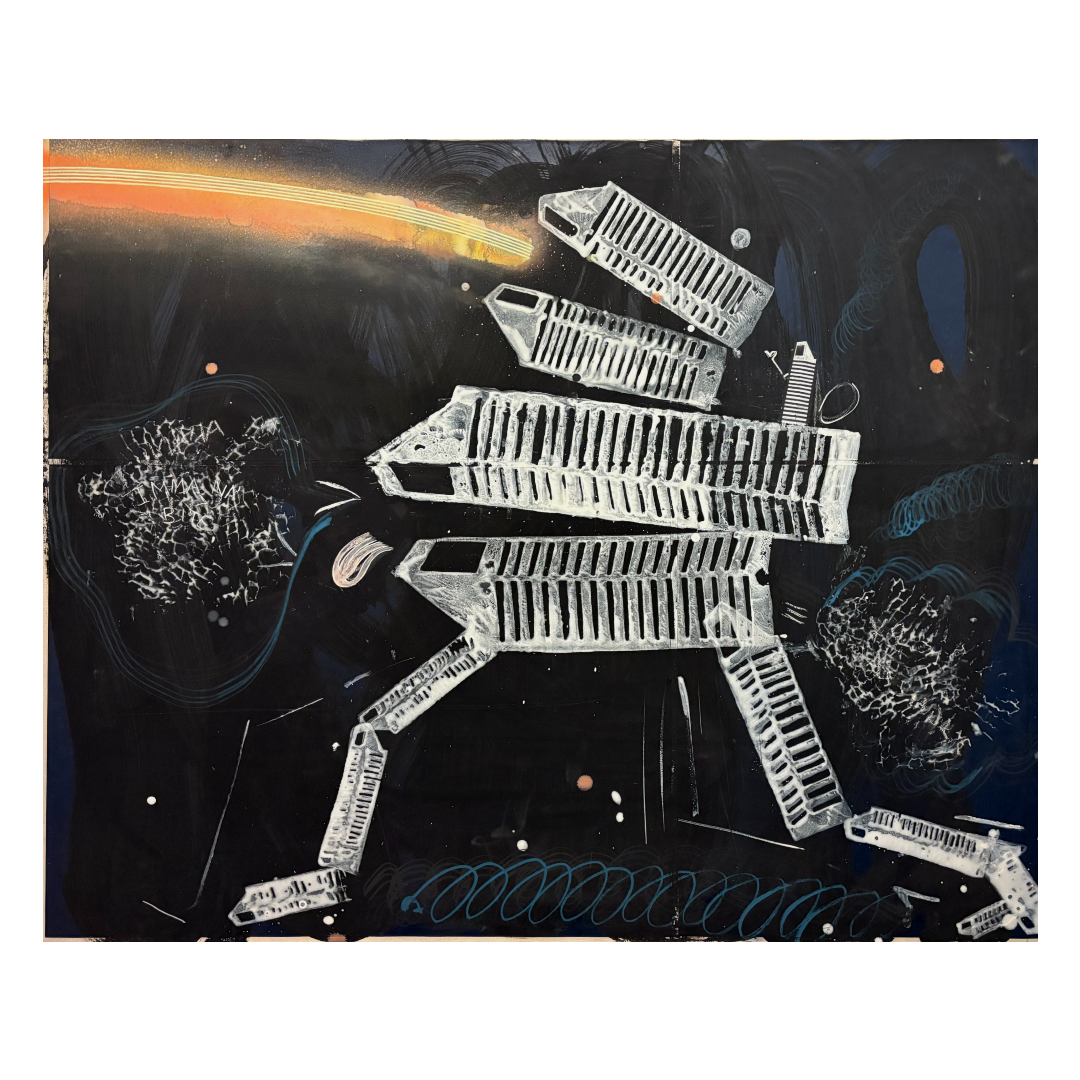 Michael Wetzel,
Cititank,
Mixed Media on Canvas,
34 x 41.75"

