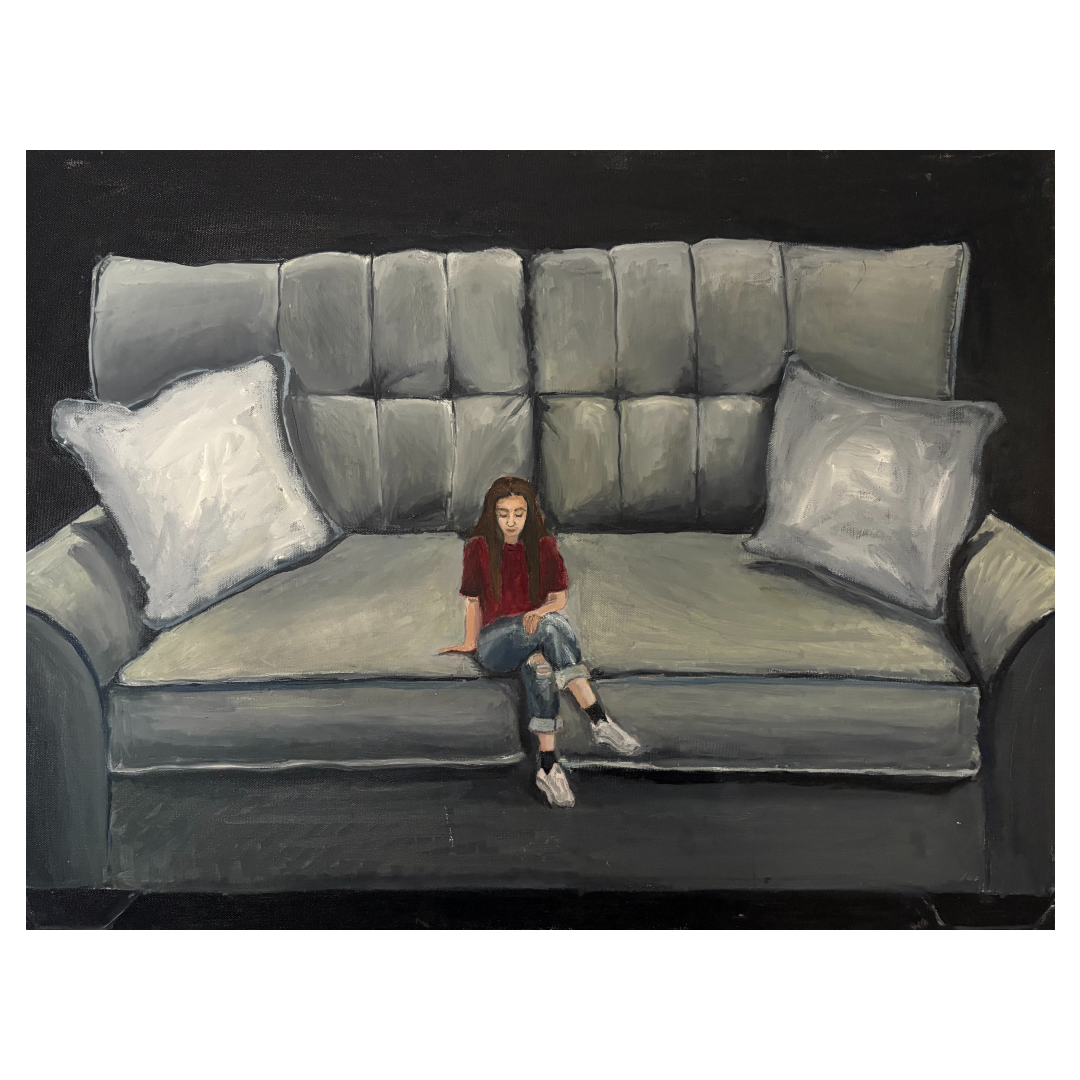 Allison Hopper,
Comfy Couch,
Oil on Canvas,
22x27"
