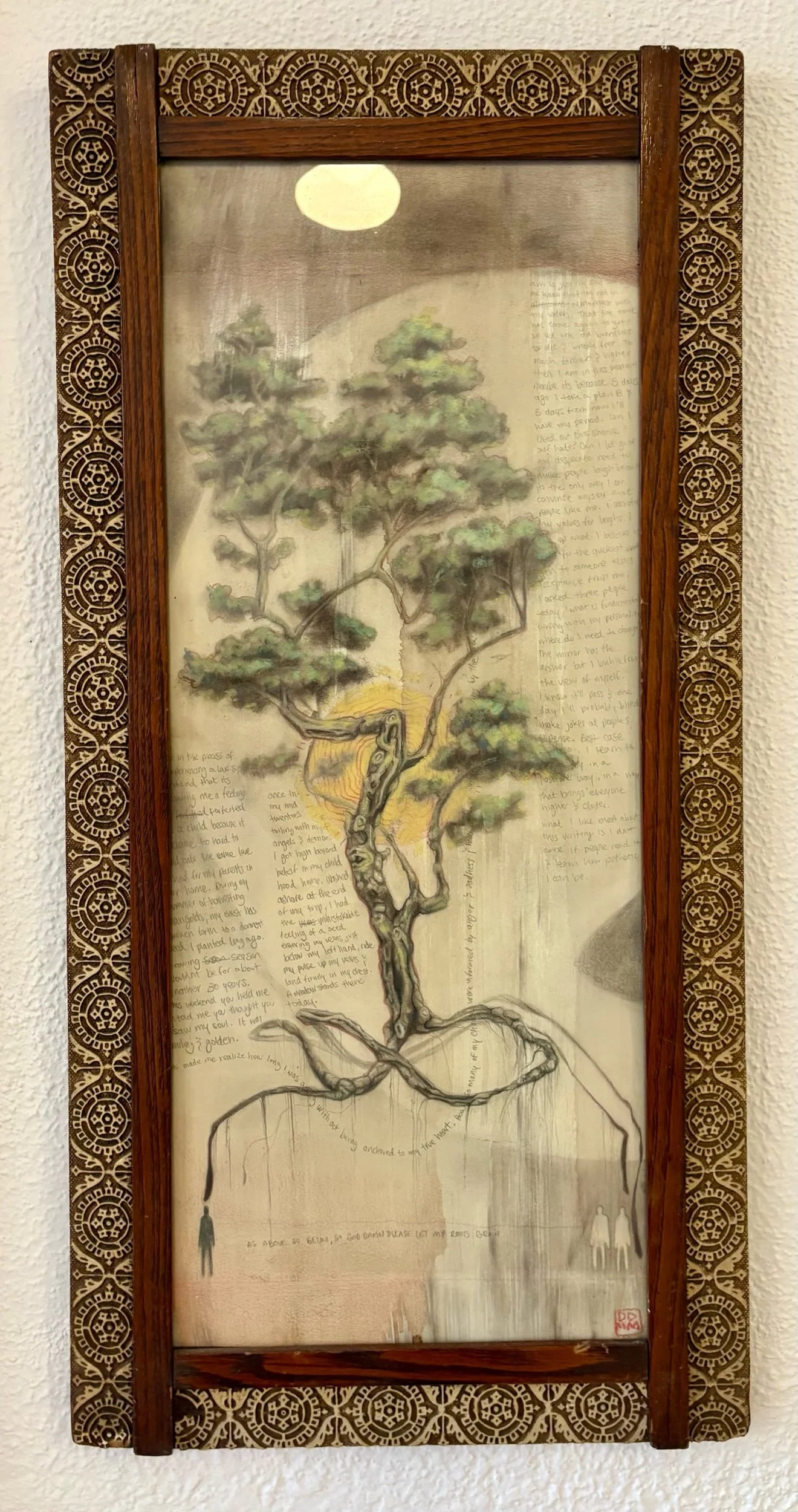 Dael Mundy, “Lifelines”, Mixed Media on Paper, 12 1/2 x 25 1/2”